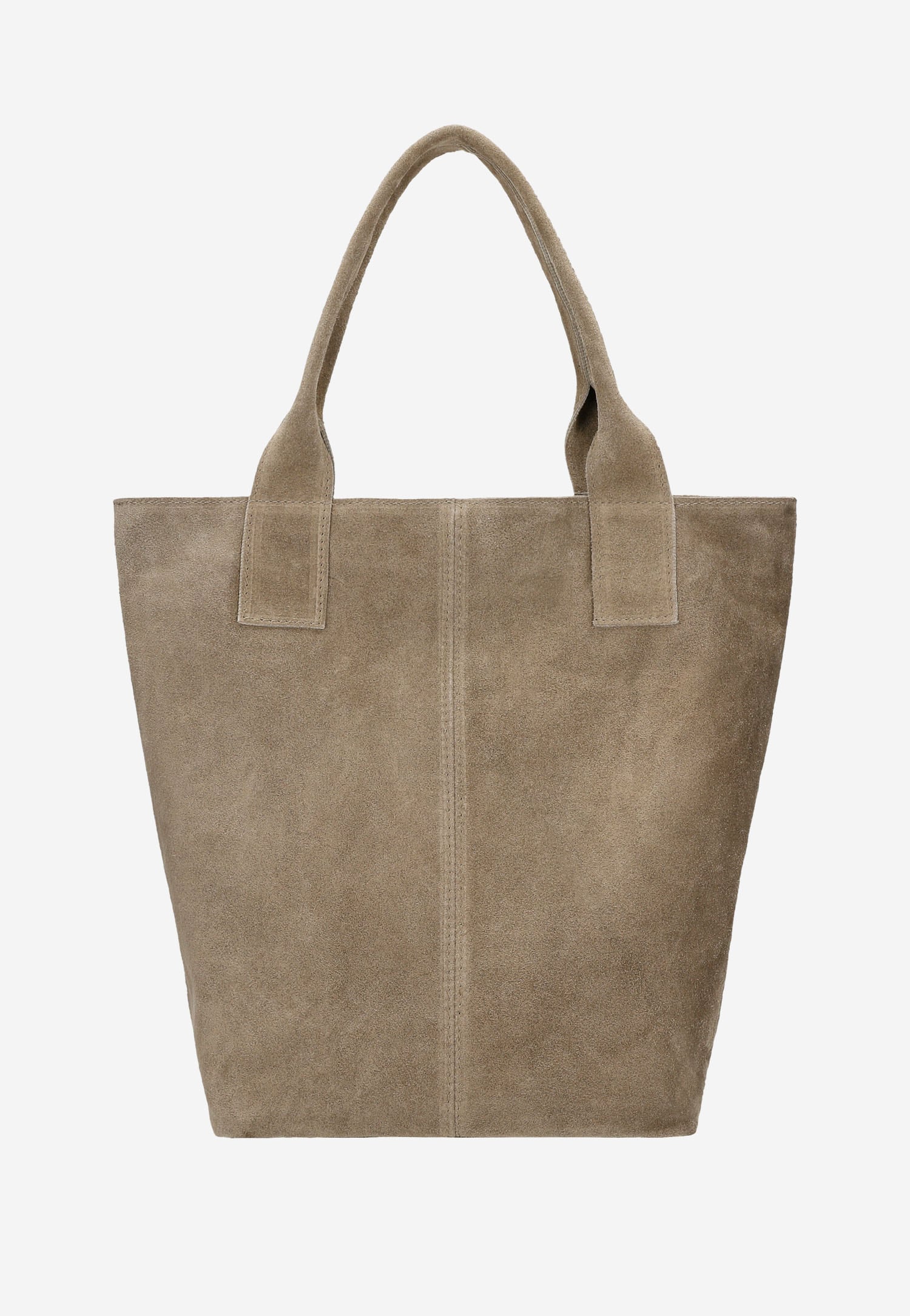 Duża shopperka damska z dwoiny welurowej