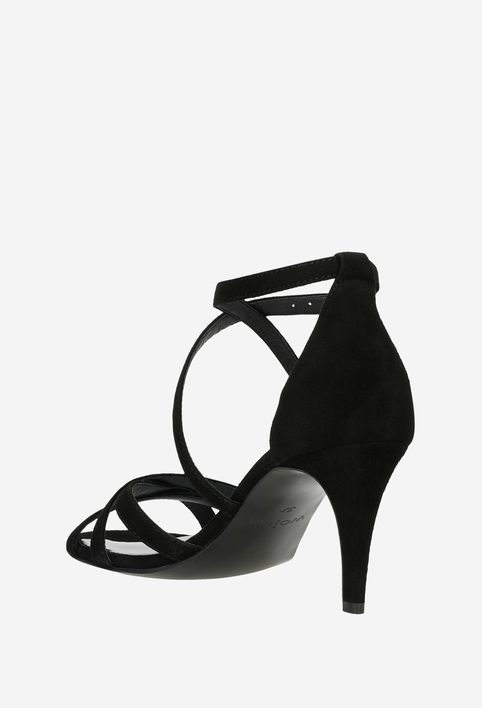 Czarne sandały damskie na szpilce