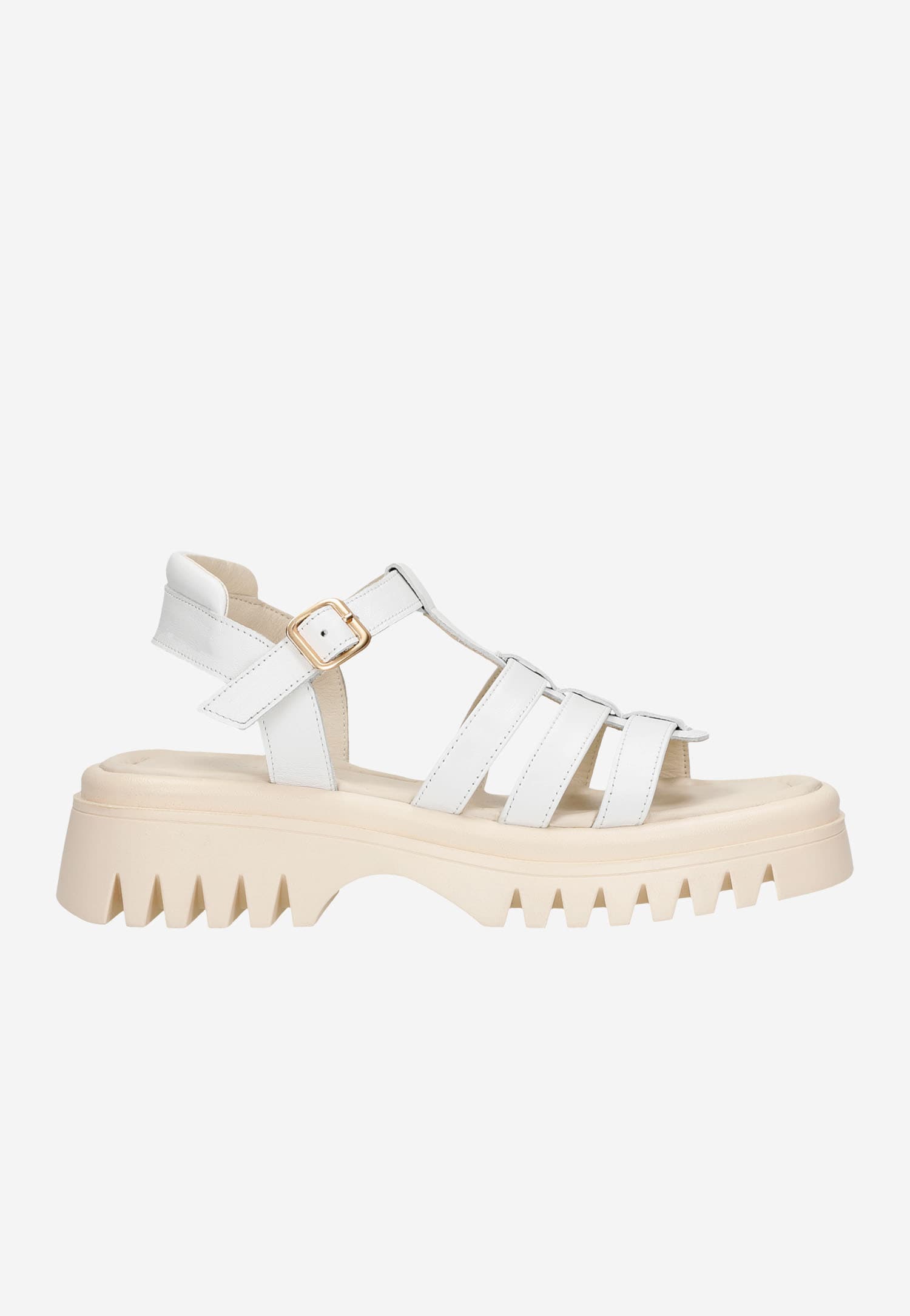 Białe sandały damskie na masywnej podeszwie