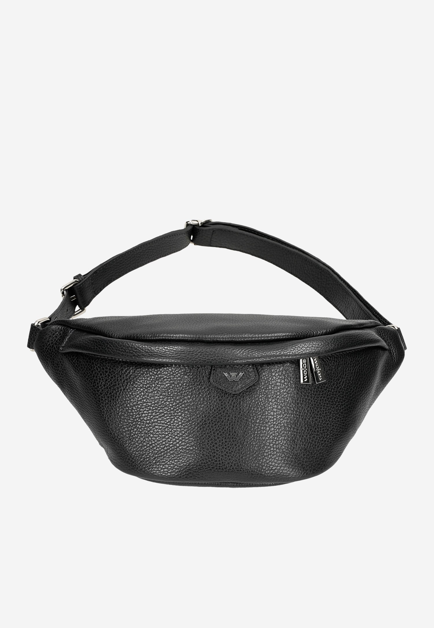 Duża beżowa skórzana torebka damska typu nerka