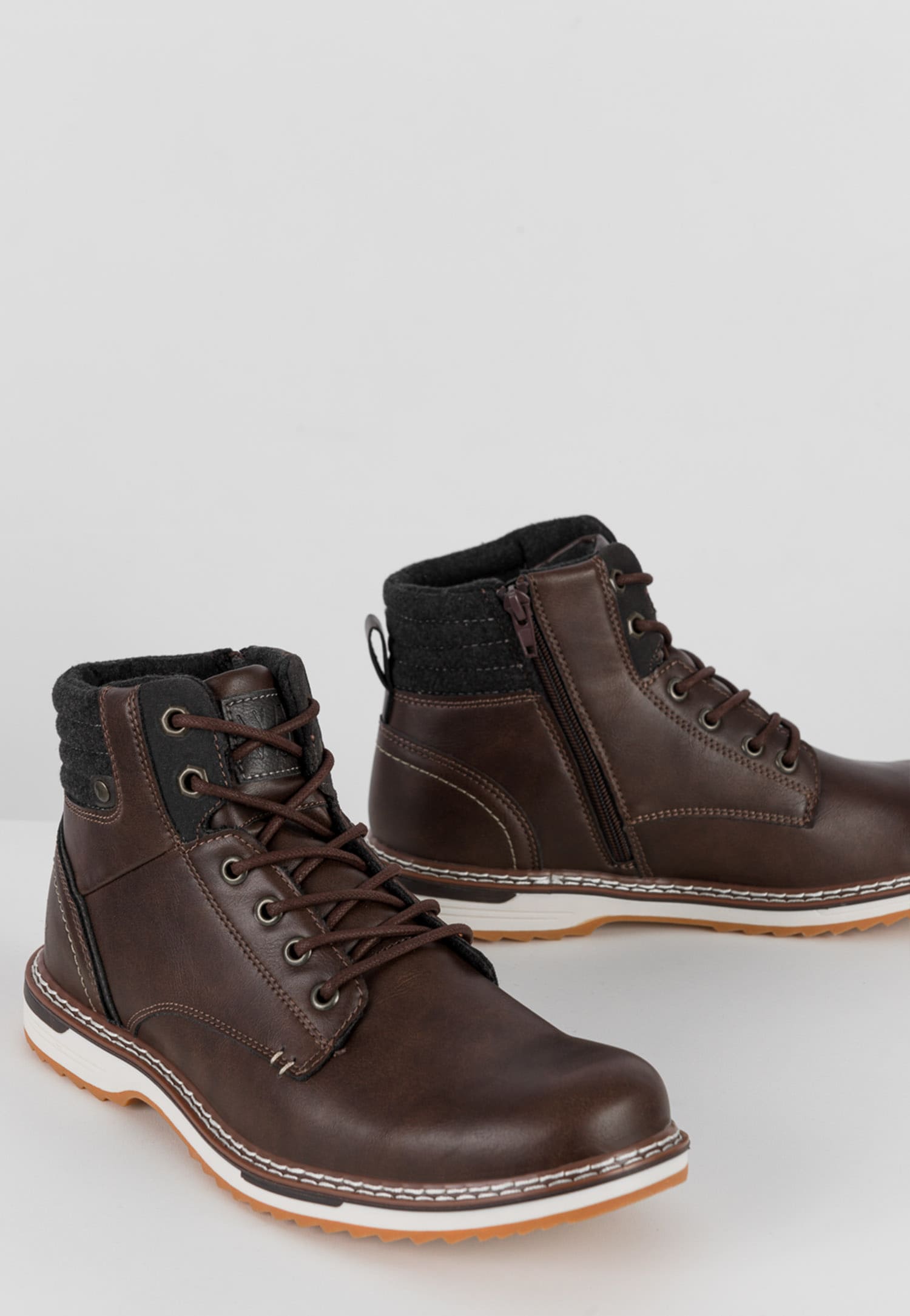 Brązowe trzewiki męskie typu workery