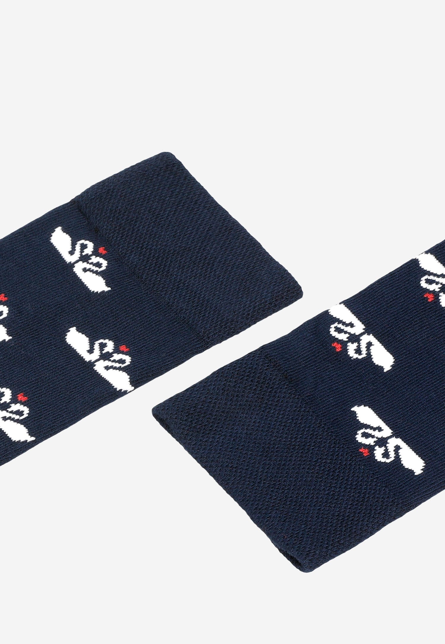 Granatowe skarpety we wzory w łabędzie