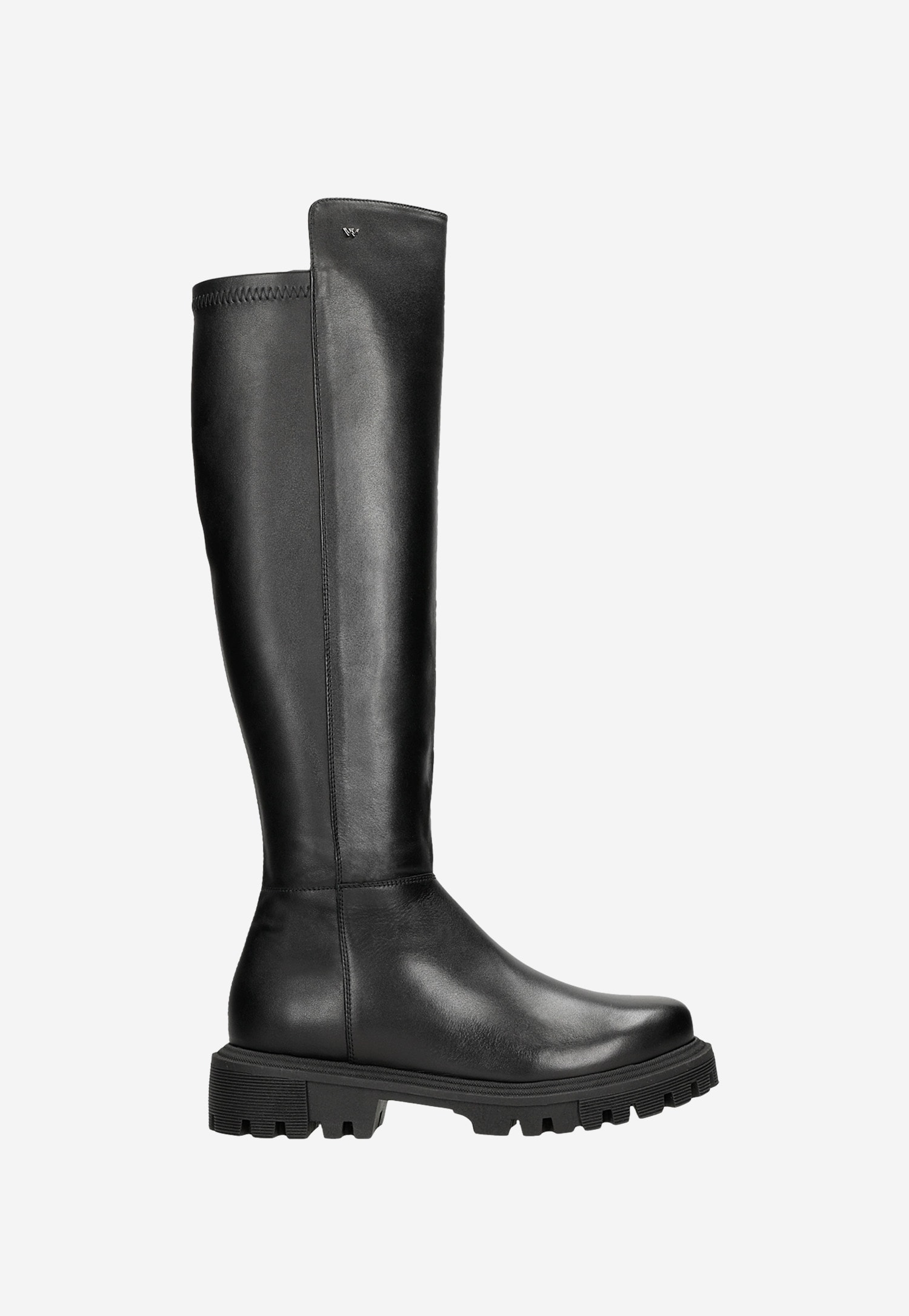 Czarne zimowe kozaki damskie na traktorze