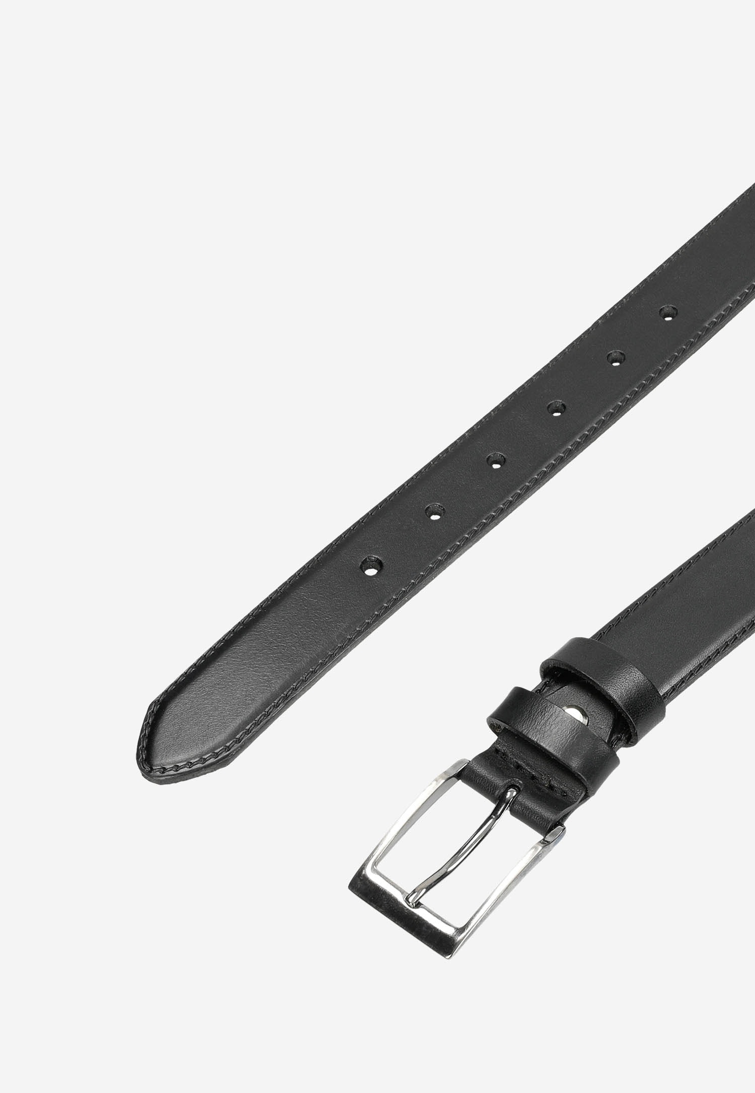 Skórzany czarny pasek męski
