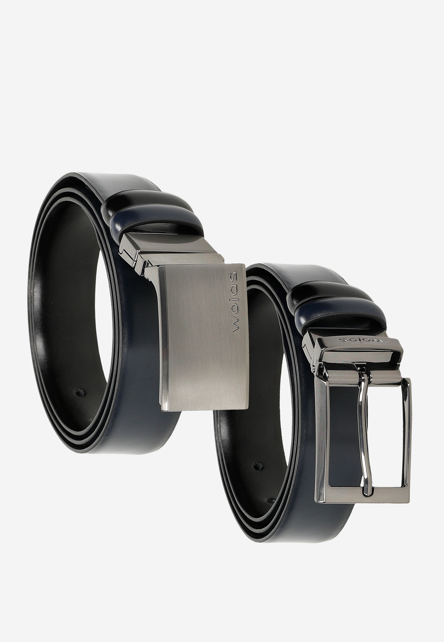 Czarno-granatowy zestaw prezentowy z dwustronnym paskiem