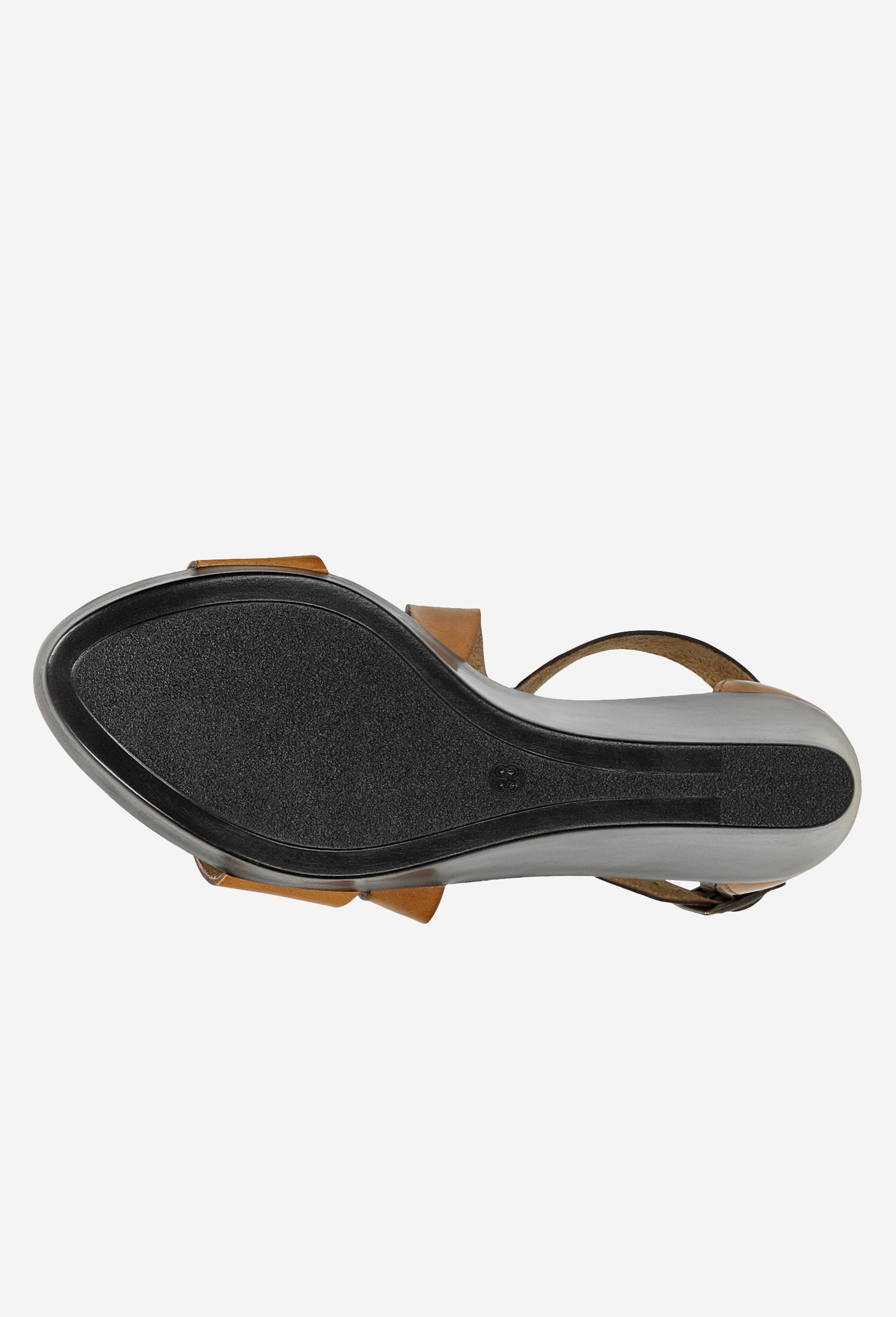 Jasnobrązowe sandały damskie na koturnie