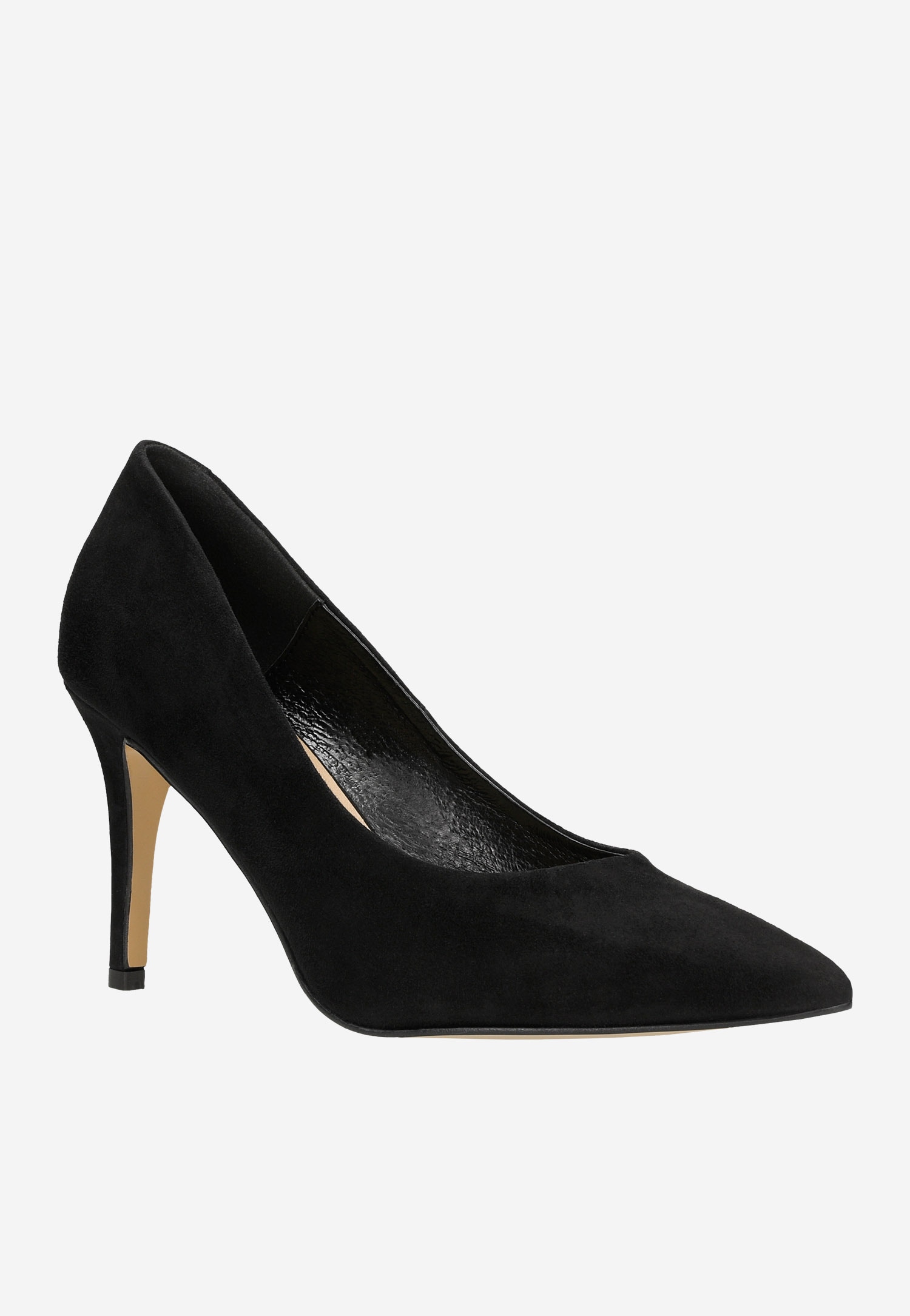 Czarne klasyczne czółenka damskie welurowe