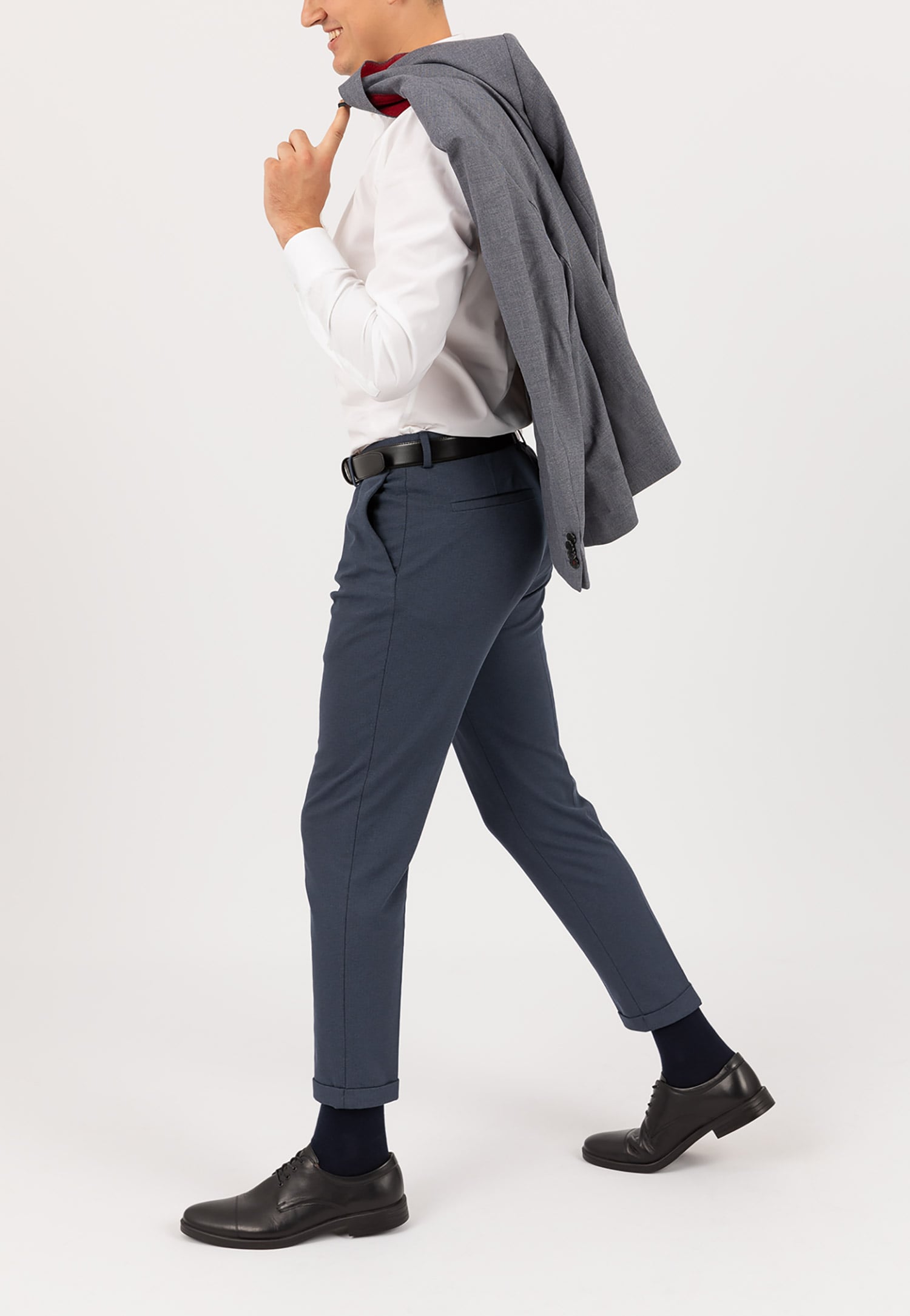 Czarne sznurowane półbuty męskie