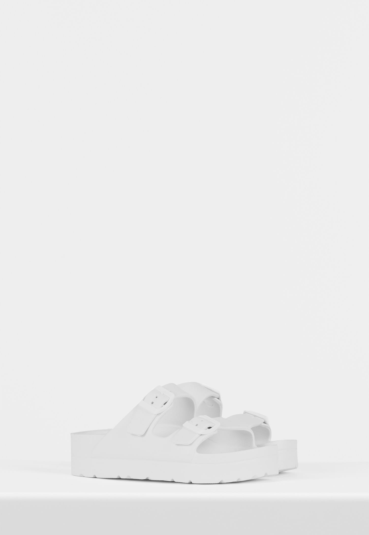 WJS białe gumowe klapki damskie na platformie