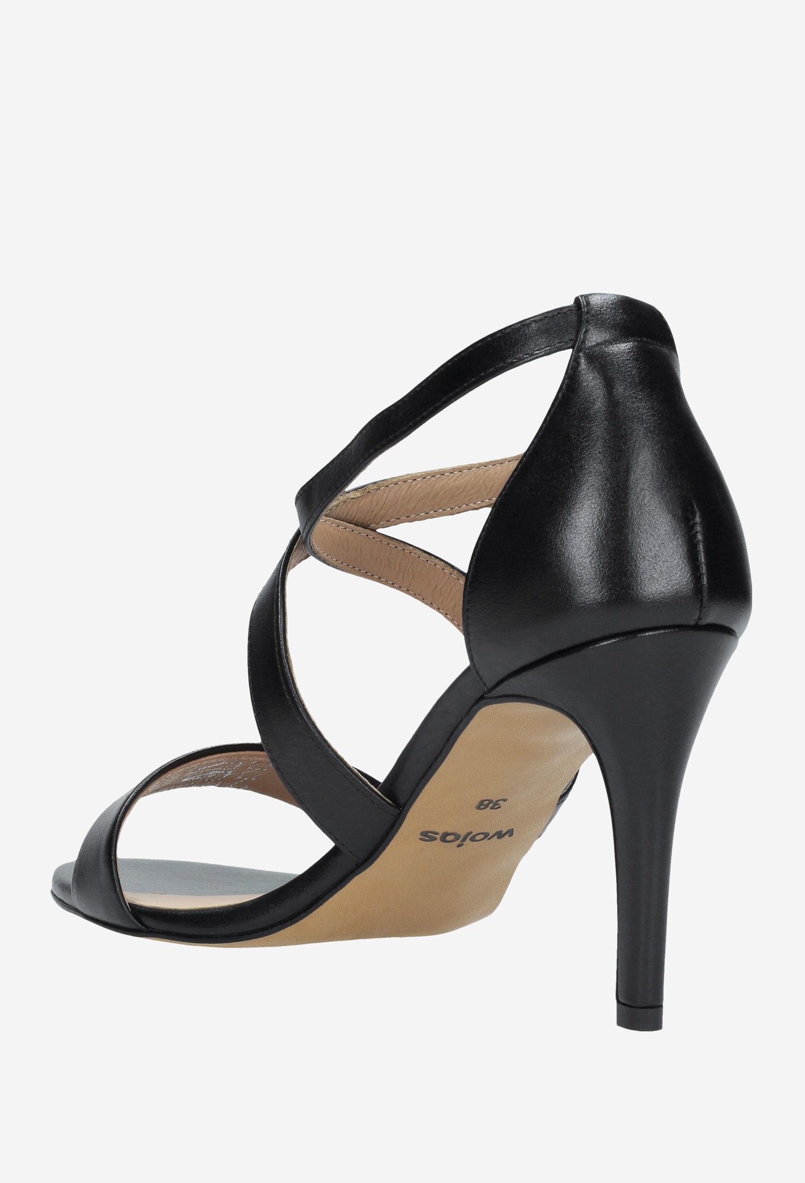 Jasnobrązowe sandały damskie na szpilce