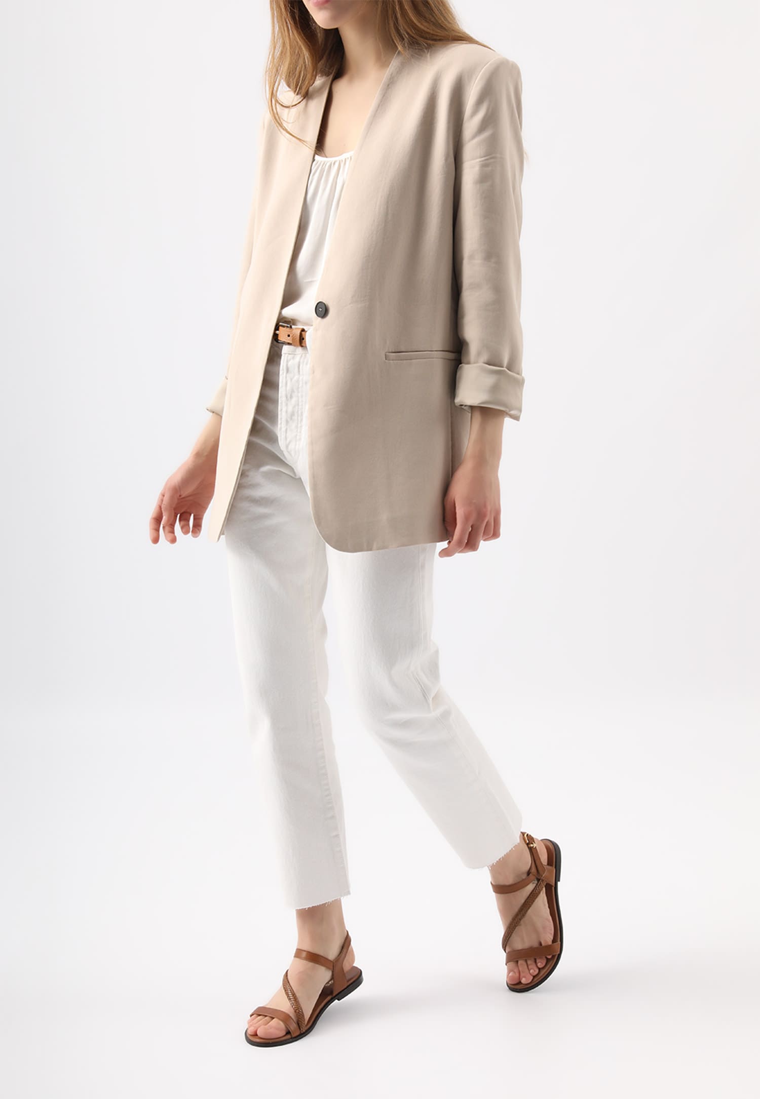 Złote sandały damskie na płaskiej podeszwie