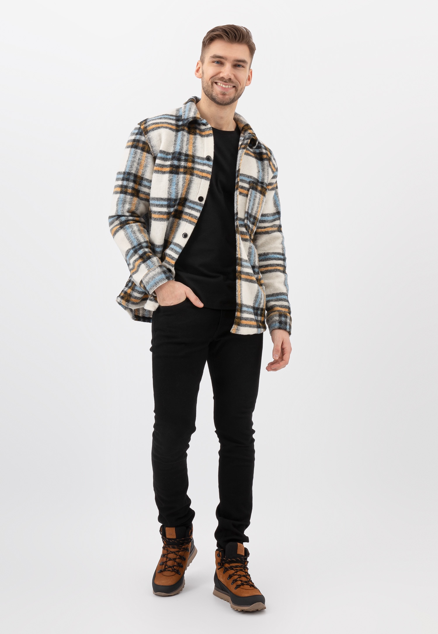 Czarne zimowe buty trekkingowe męskie