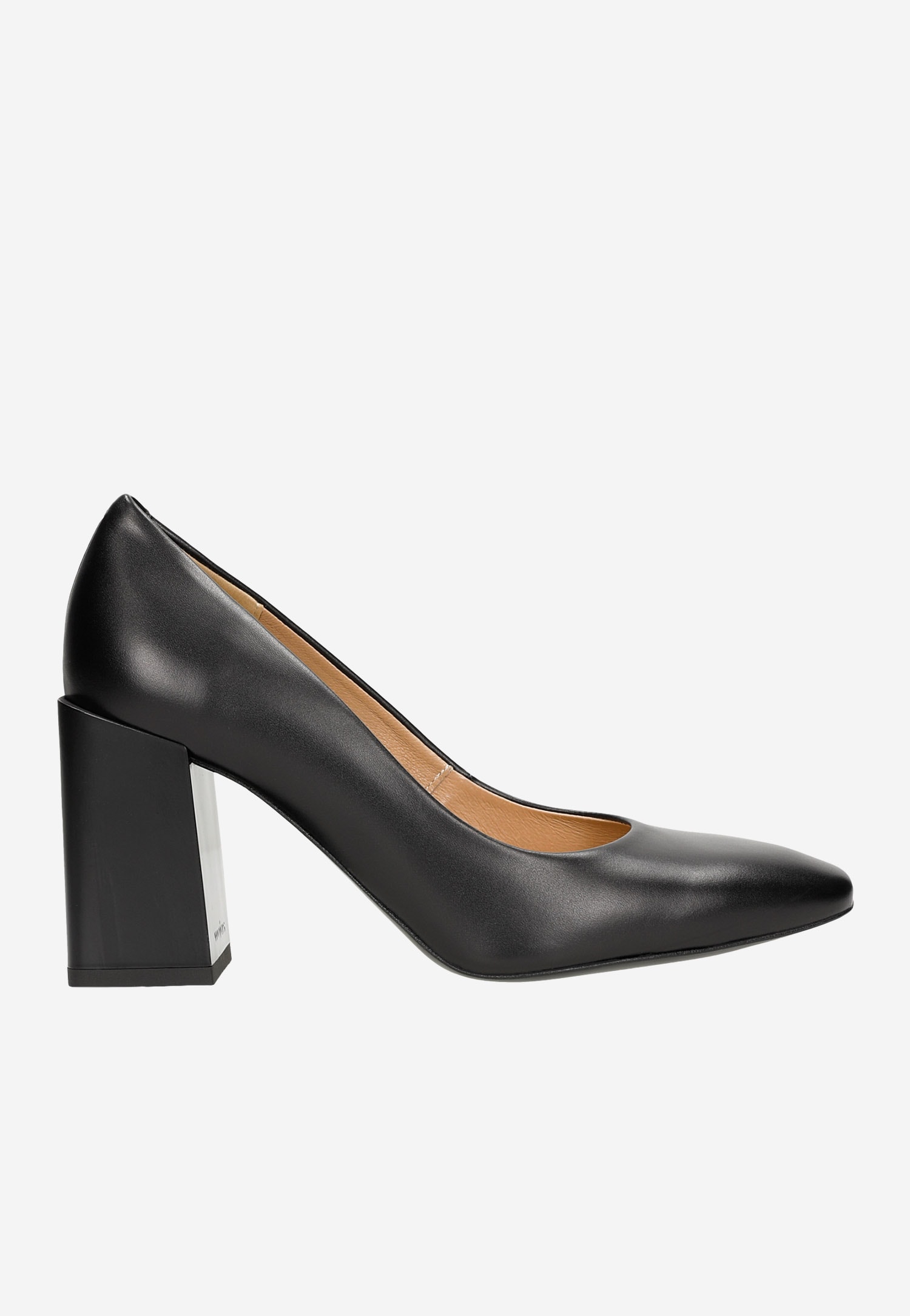 Klasyczne czarne czółenka damskie na słupku