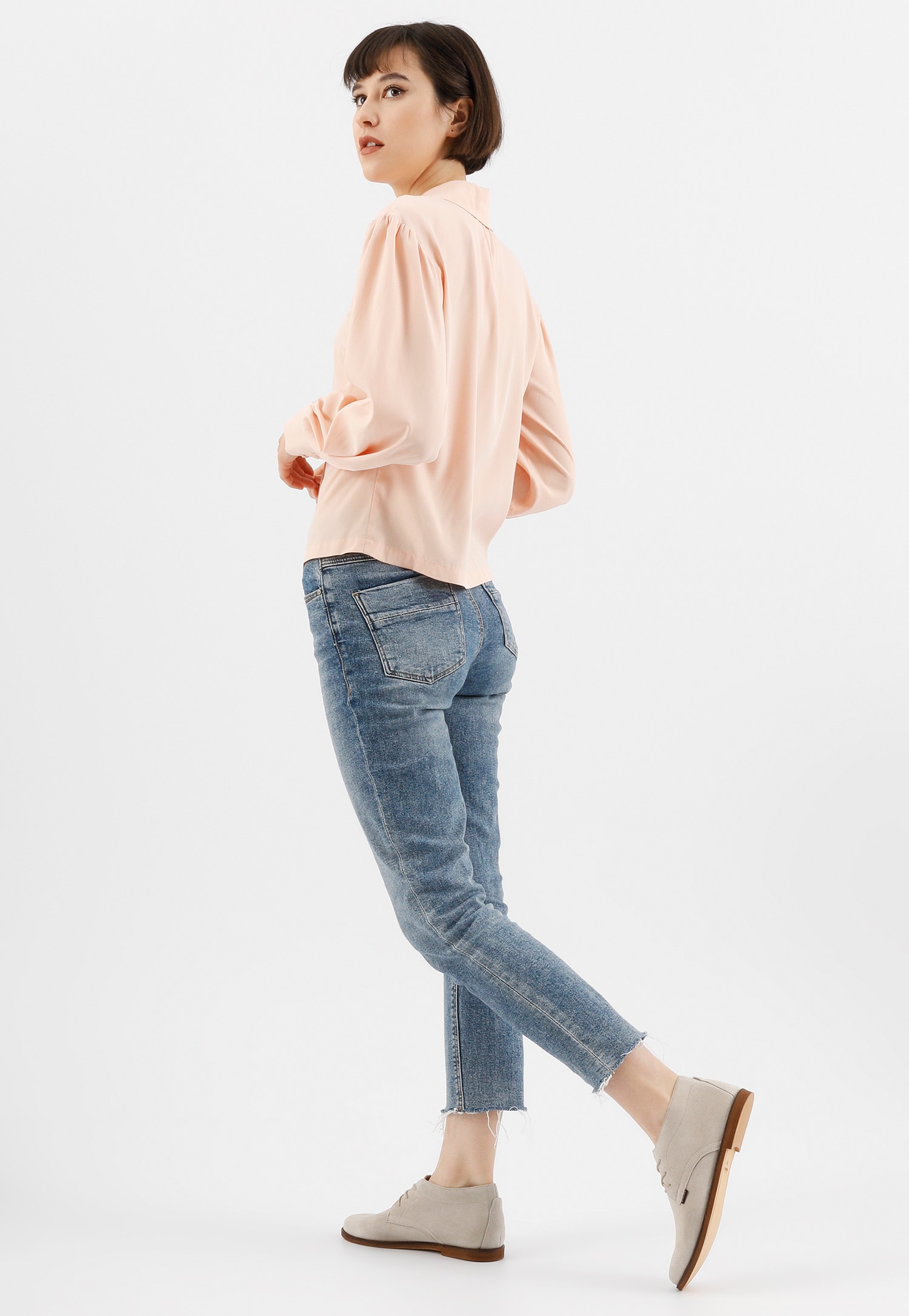 Wygodne, skórzane trzewiki damskie granatowe