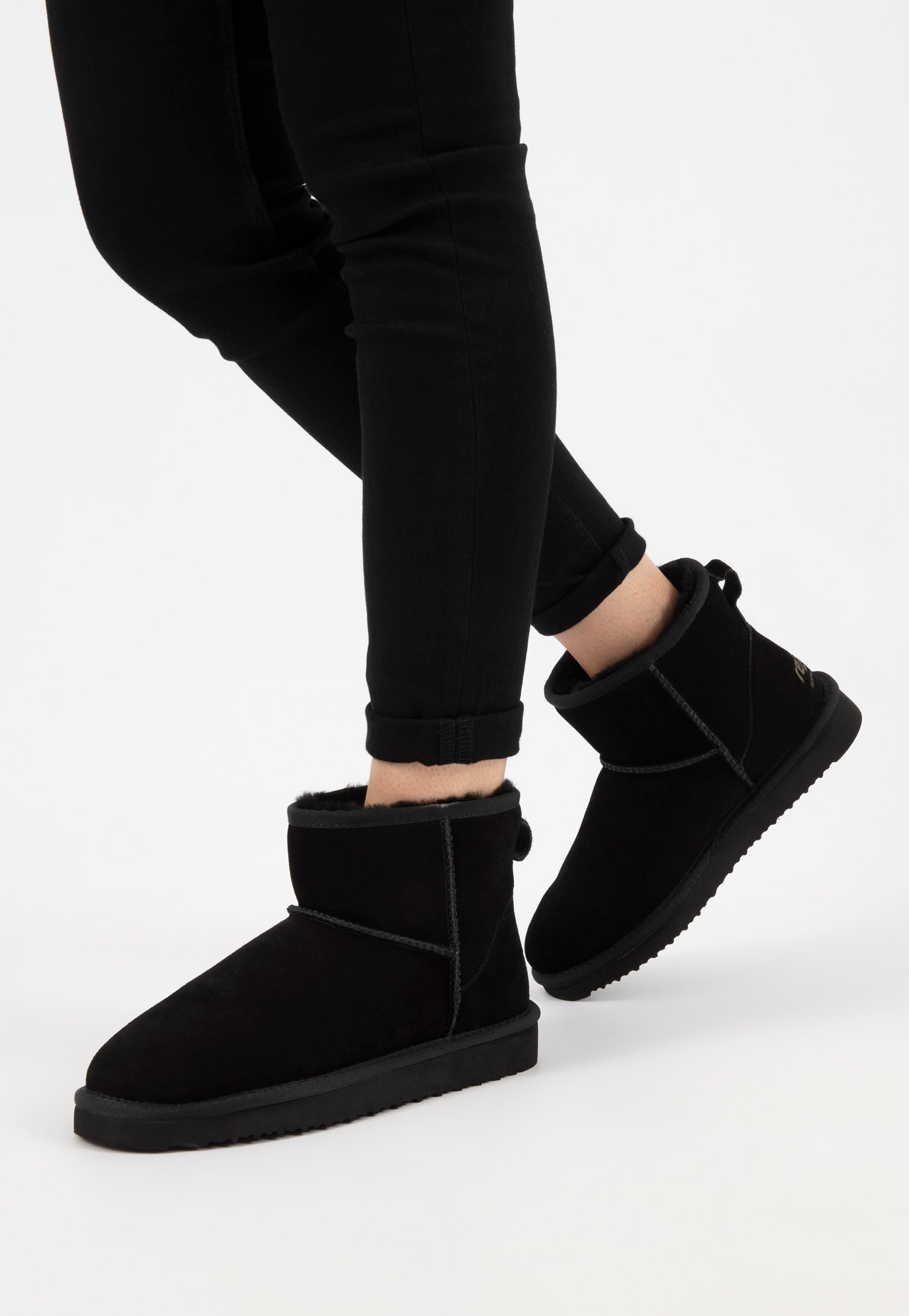 RELAKS ciepłe czarne Śniegowce damskie