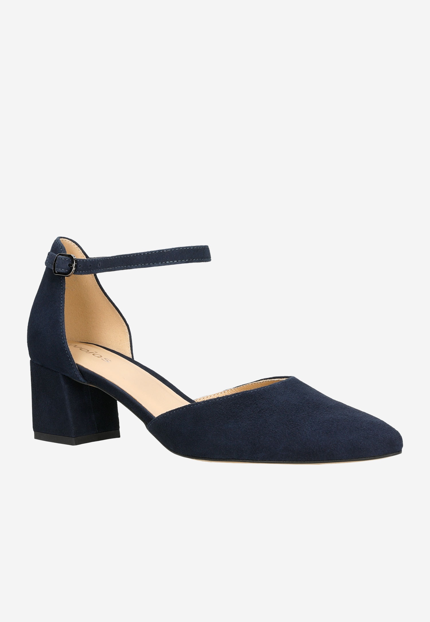 Złote czółenka damskie na niskim słupku