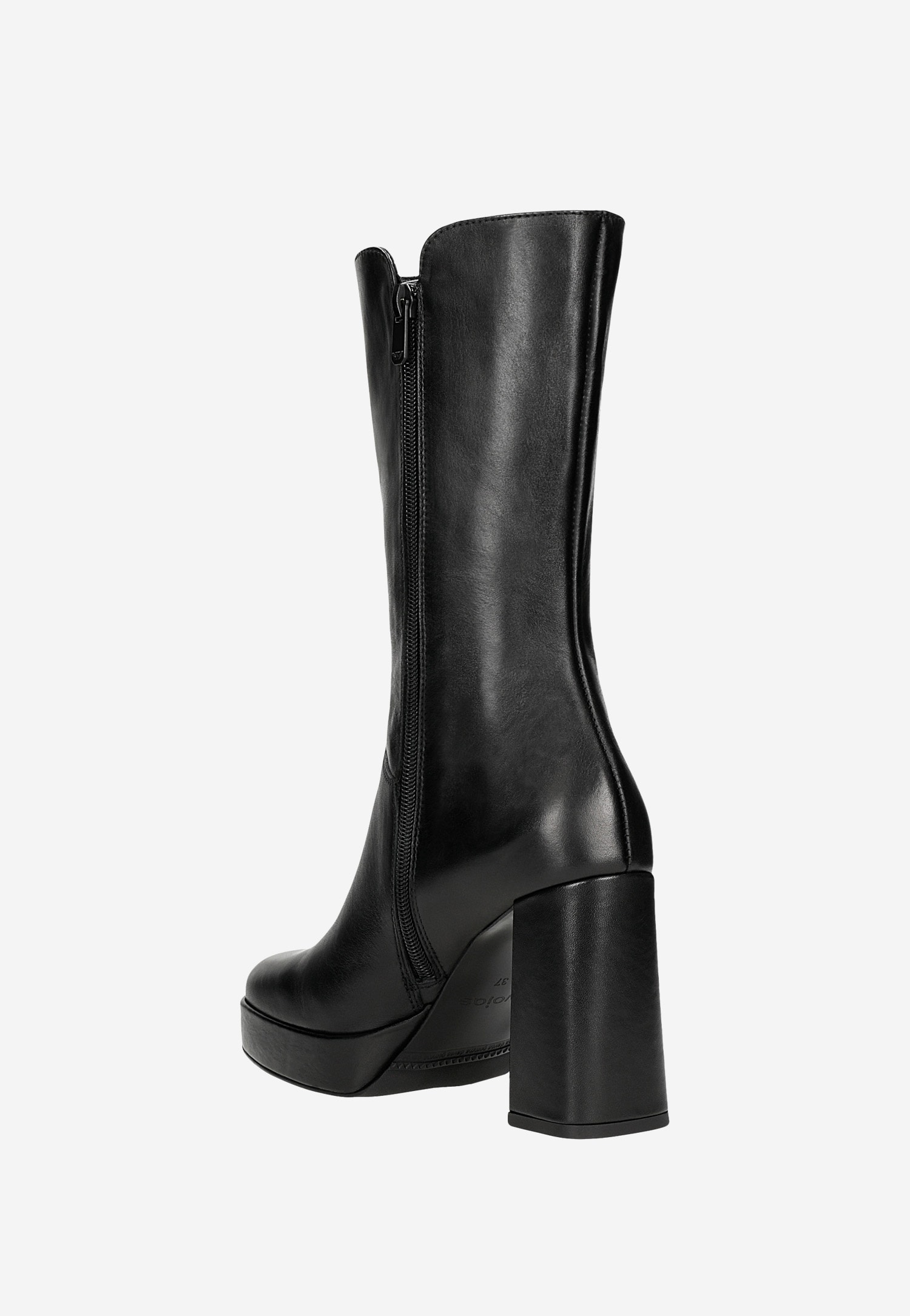 Czarne botki damskie na wysokim obcasie