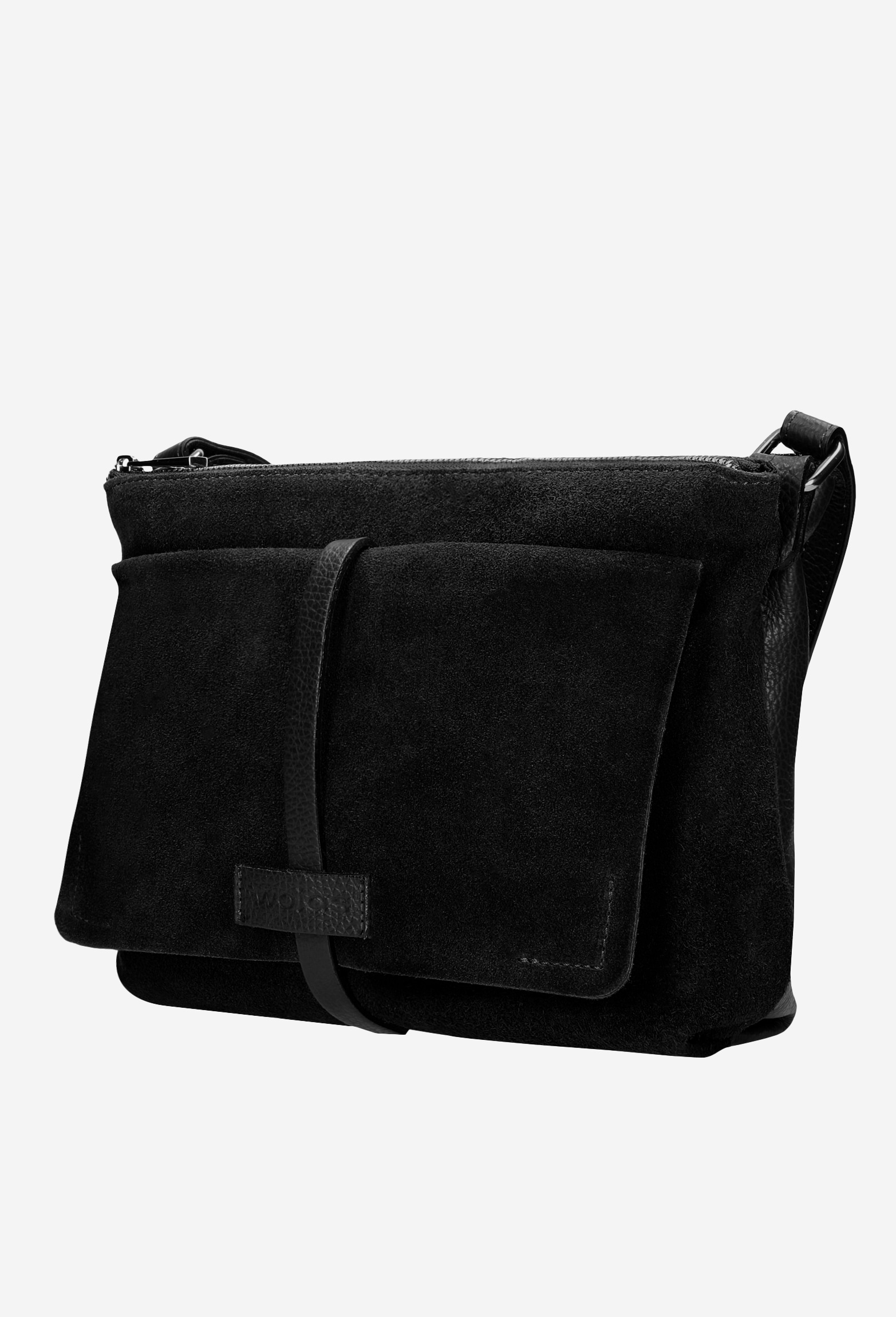 Niewielka beżowa torebka damska z łączonych skór