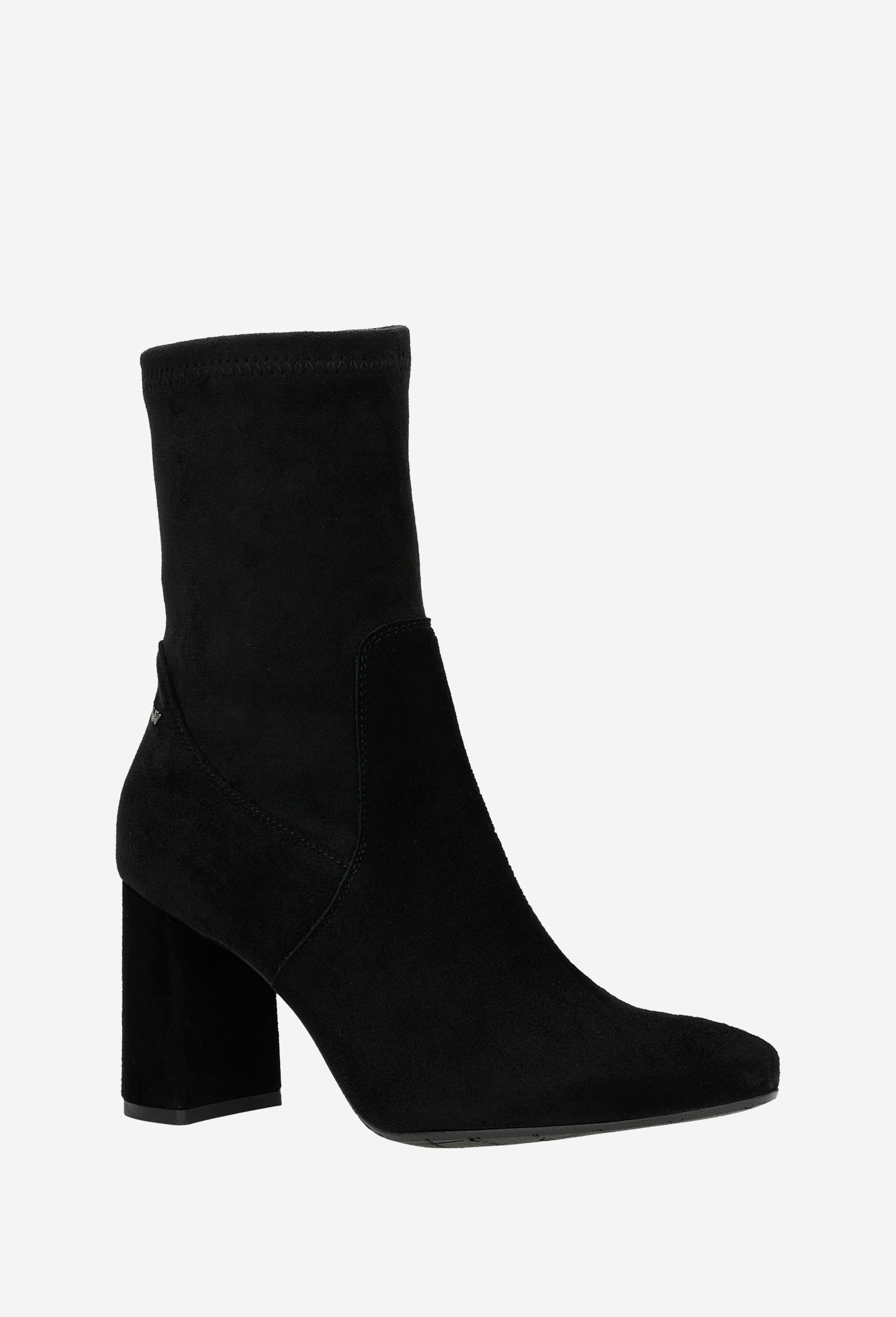 Czarne welurowe botki damskie