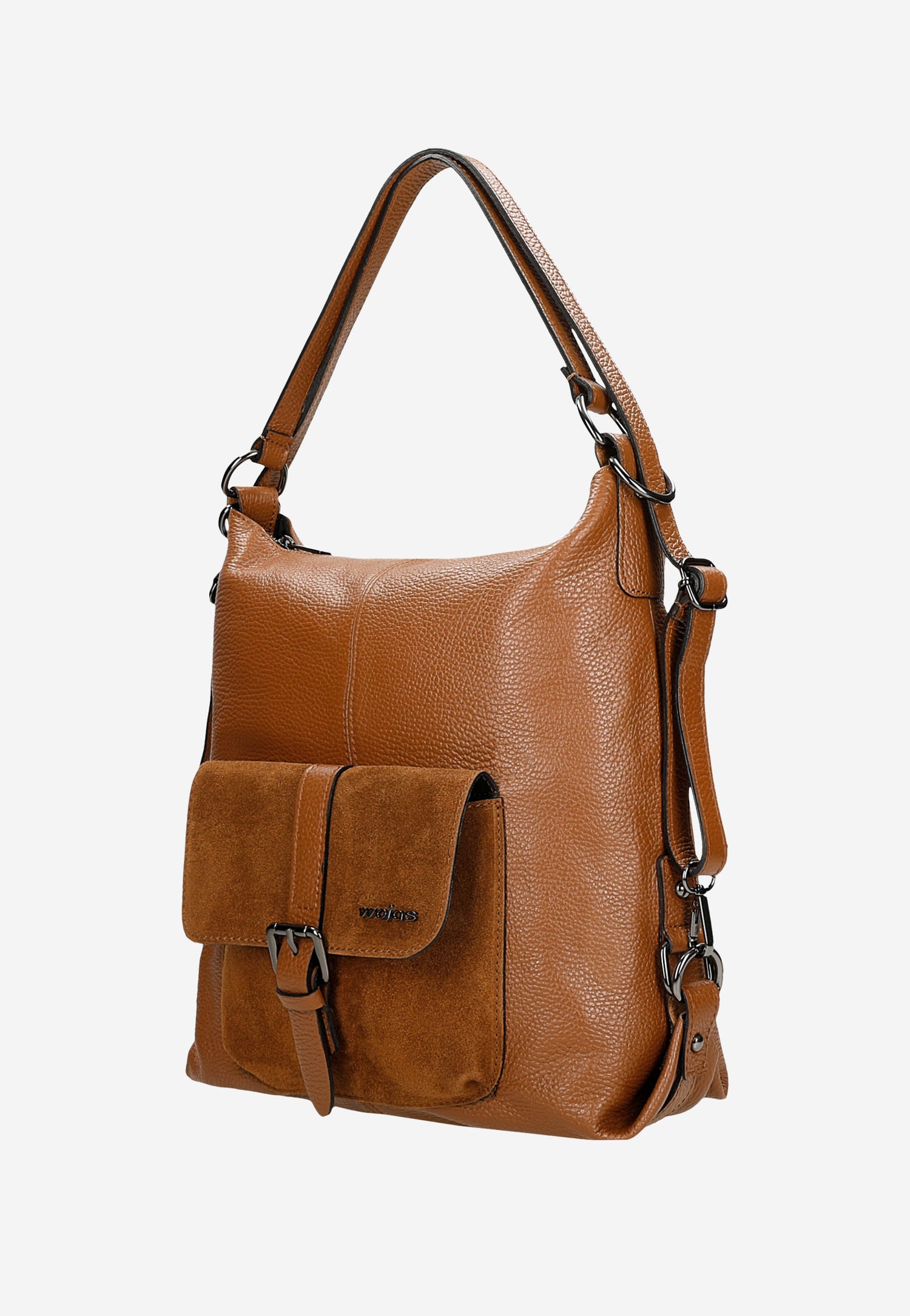 Beżowa skórzana torebka plecak 2w1