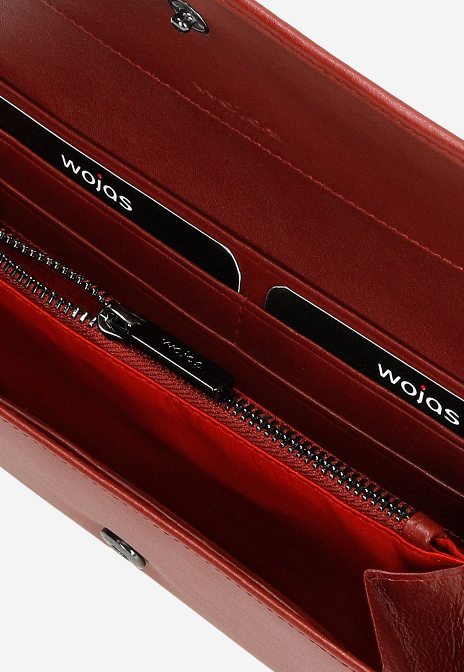 Duży skórzany portfel damski czerwony