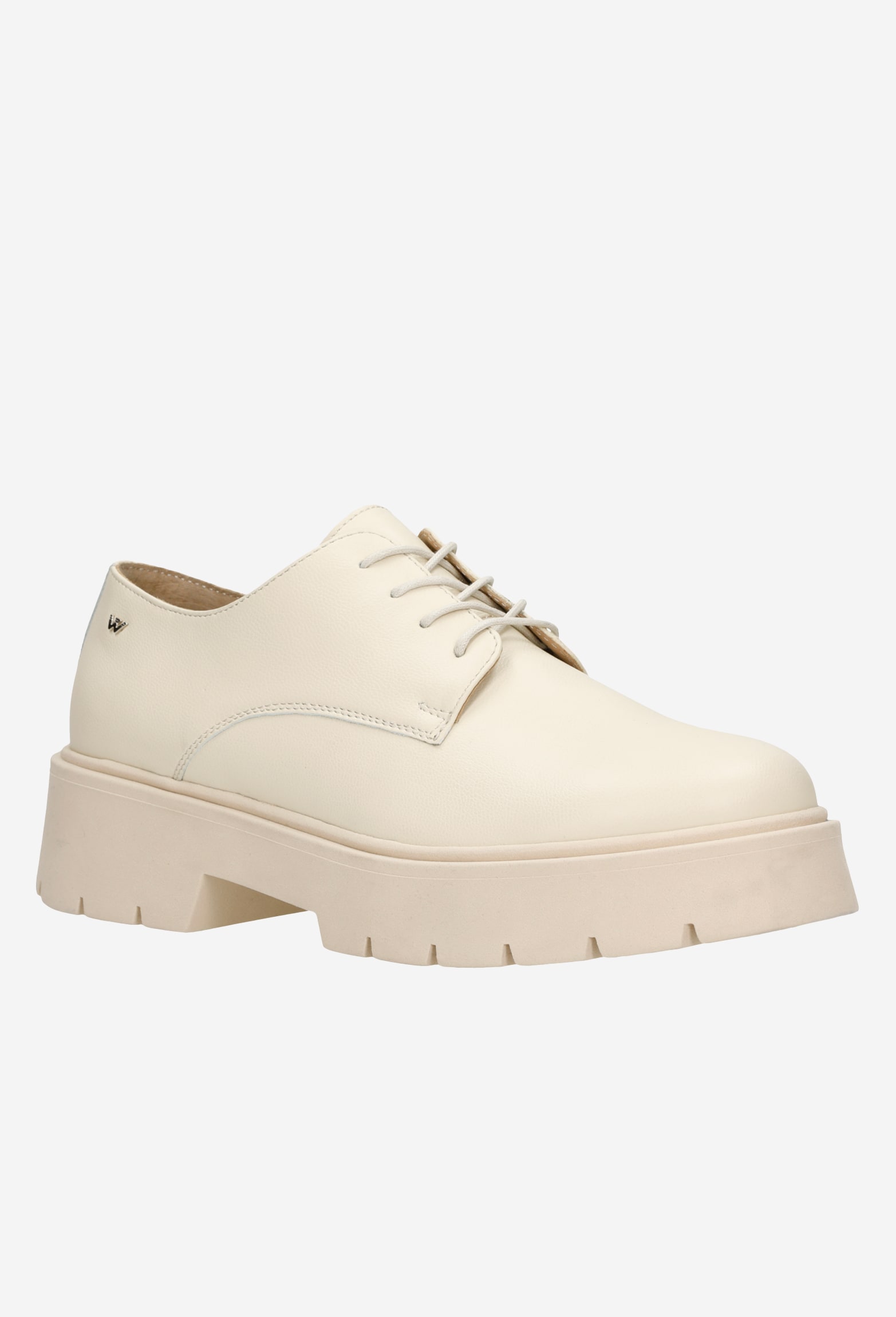 Czarne sznurowane półbuty damskie z gładkiej skóry licowej