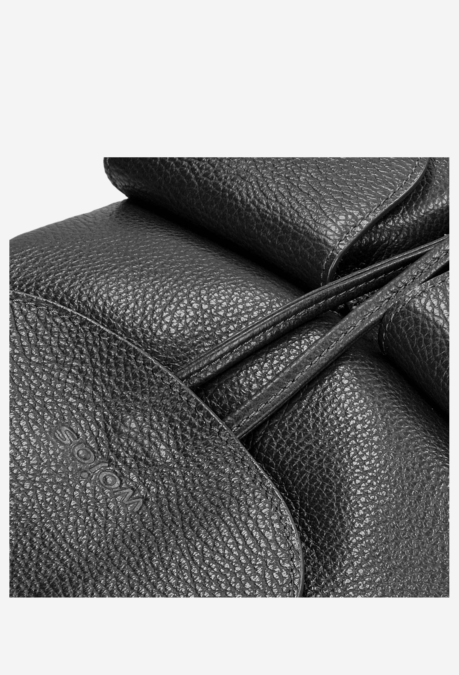 Beżowy plecak damski typu worek ze skóry licowej