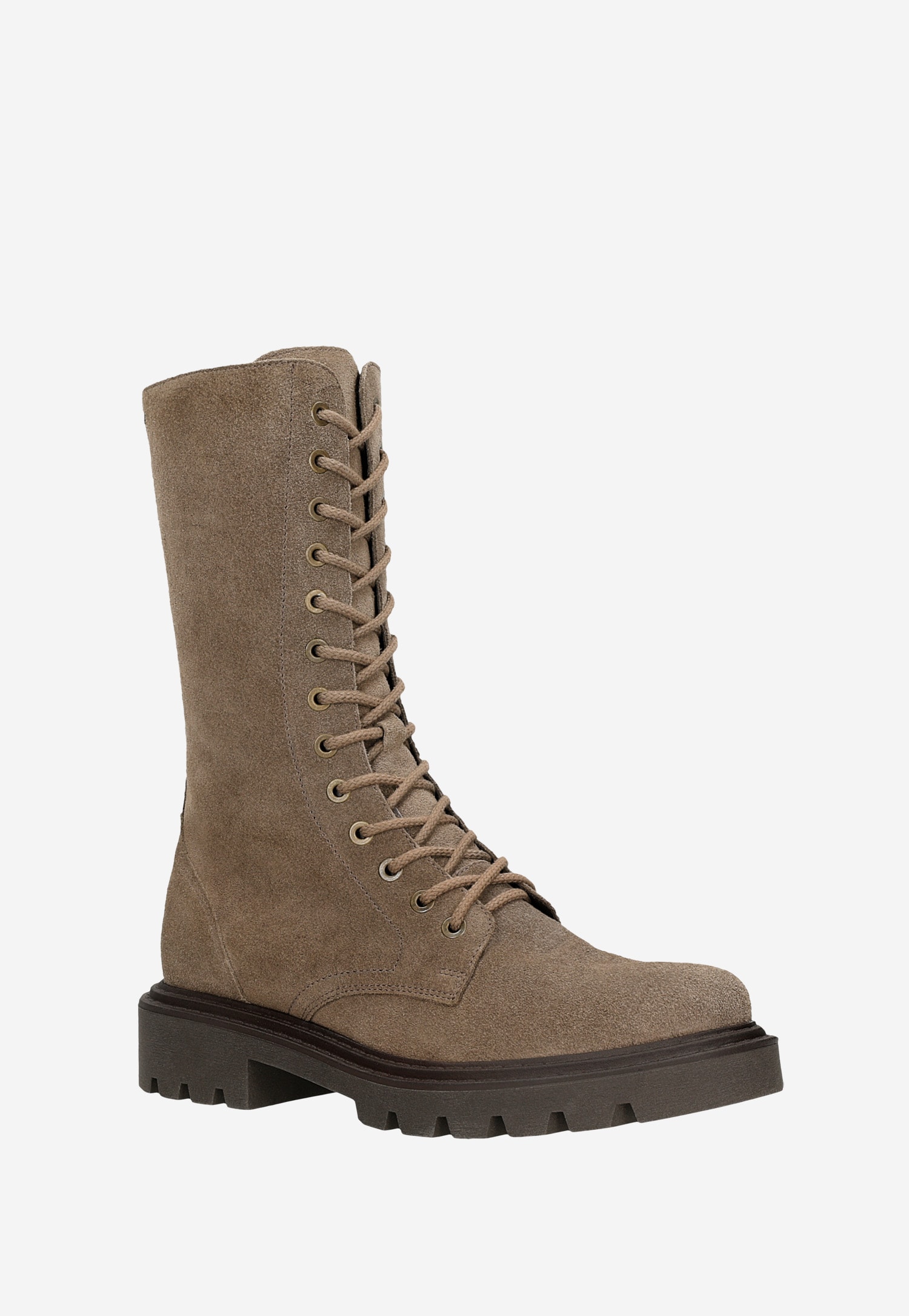 Wysokie trzewiki damskie w kolorze ciemnego beżu