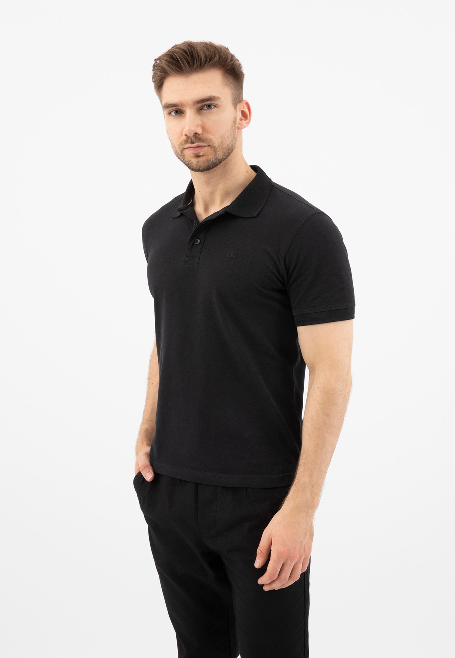 Czerwona koszulka męska polo z haftowanym logo