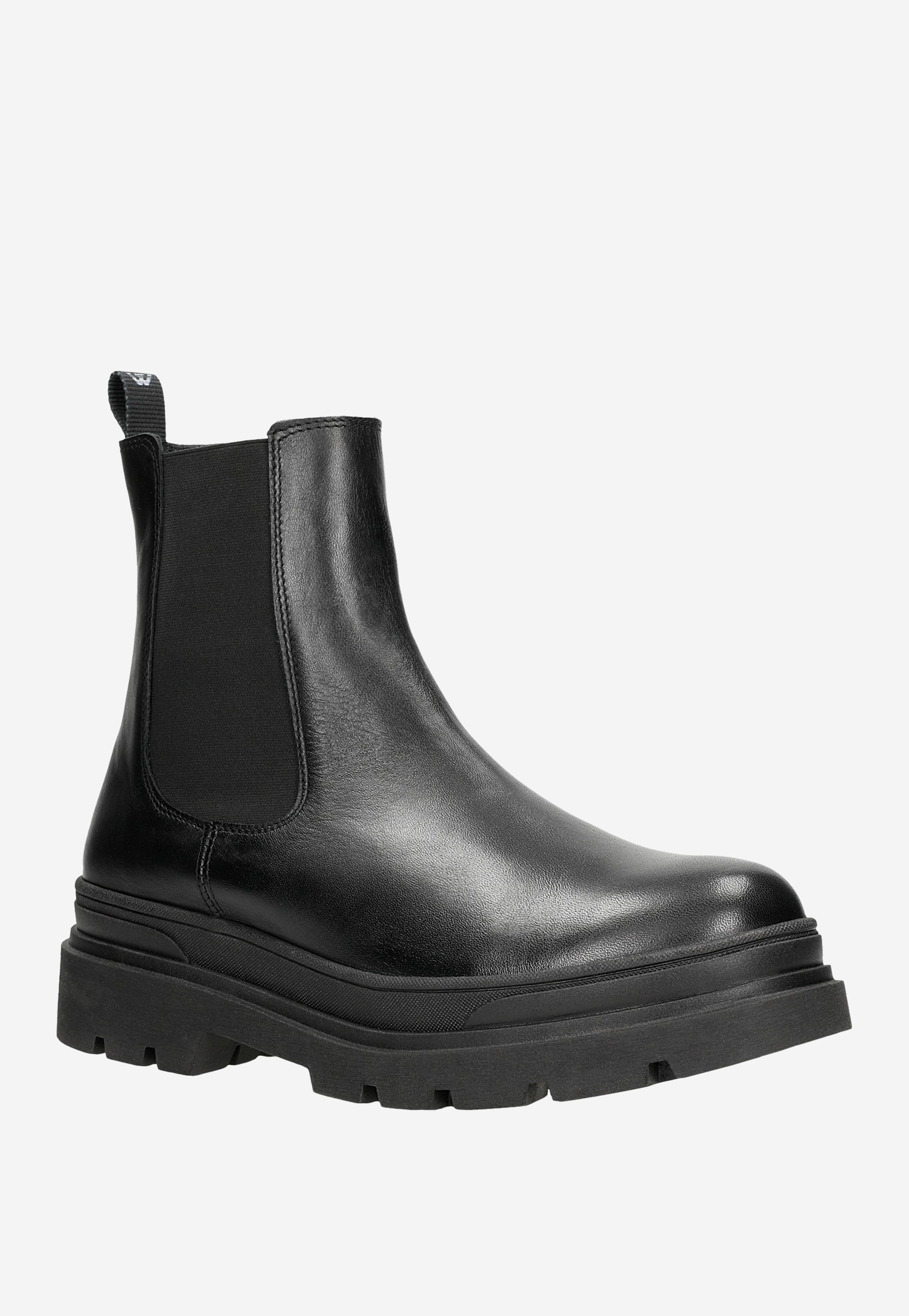 Czarne sztyblety męskie na grubej podeszwie