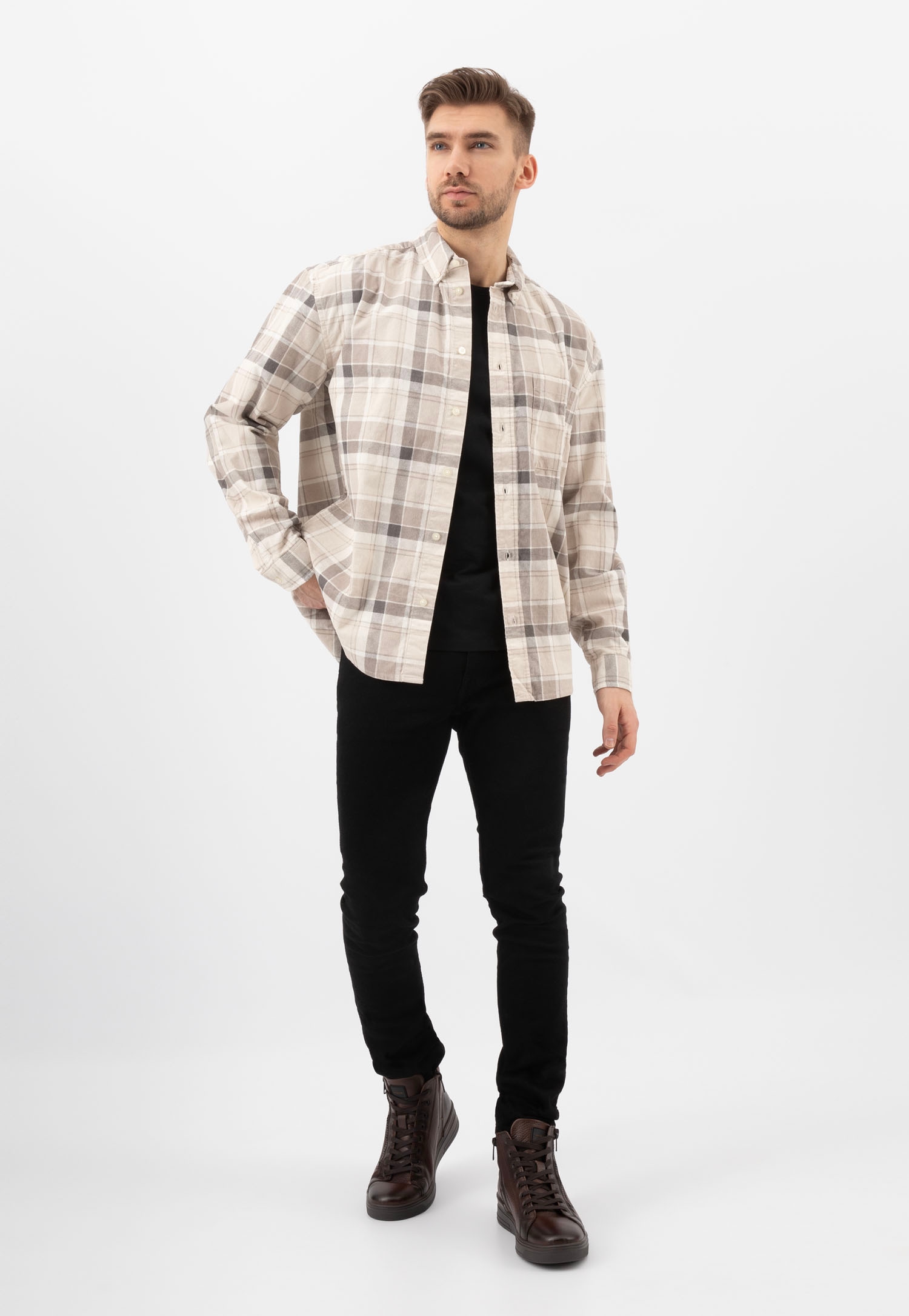 Brązowe wysokie trampki męskie ocieplane