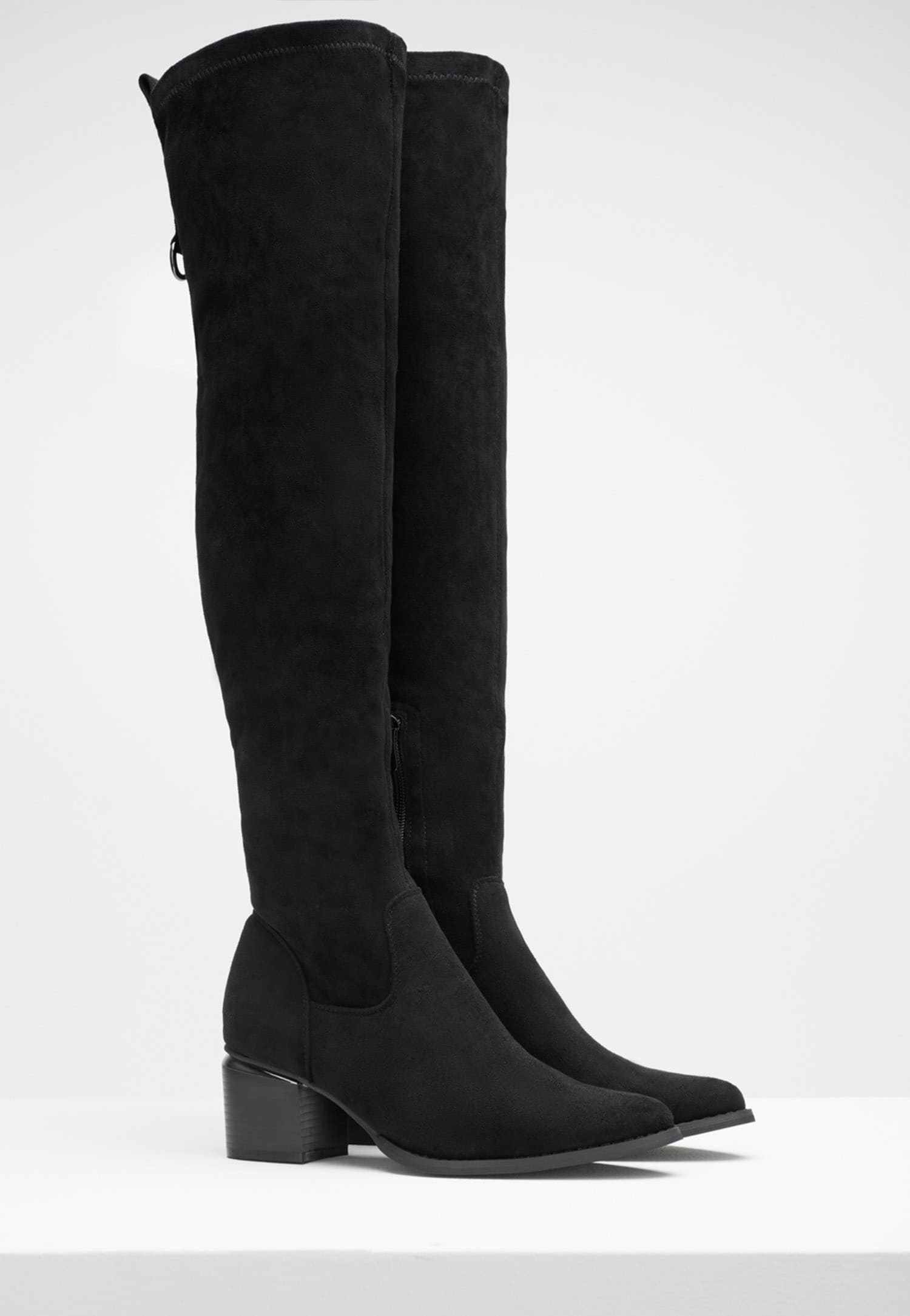 WJS czarne kozaki damskie na słupku