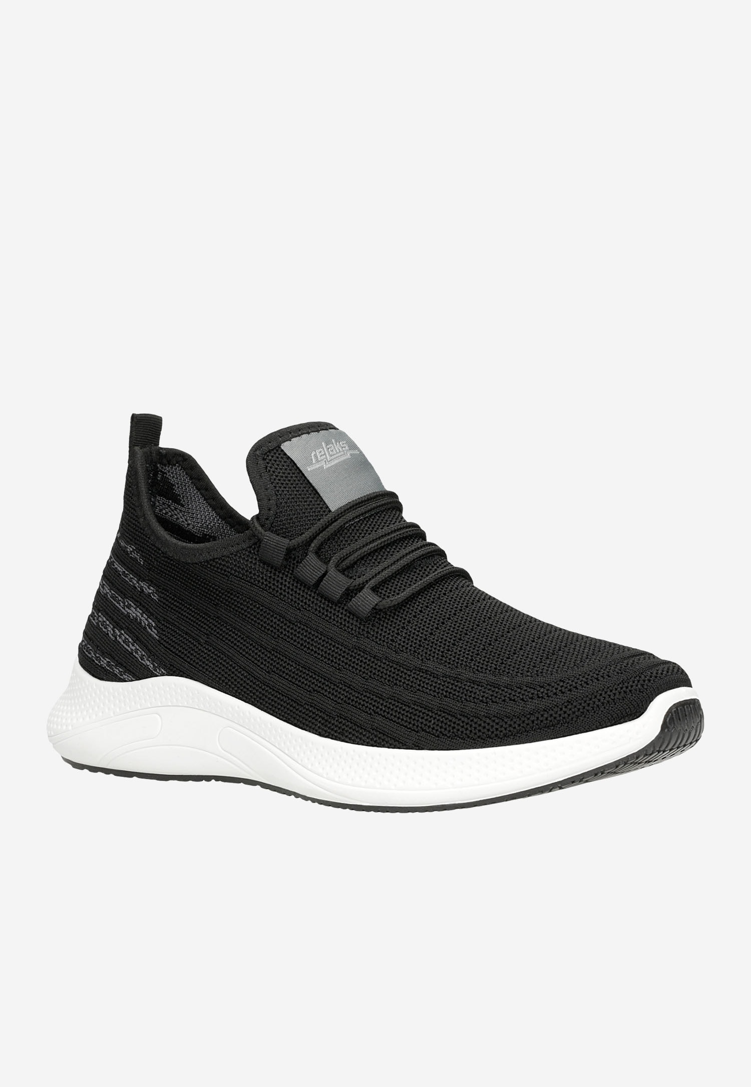 RELAKS granatowe wsuwane sneakersy męskie z zielonymi akcentami