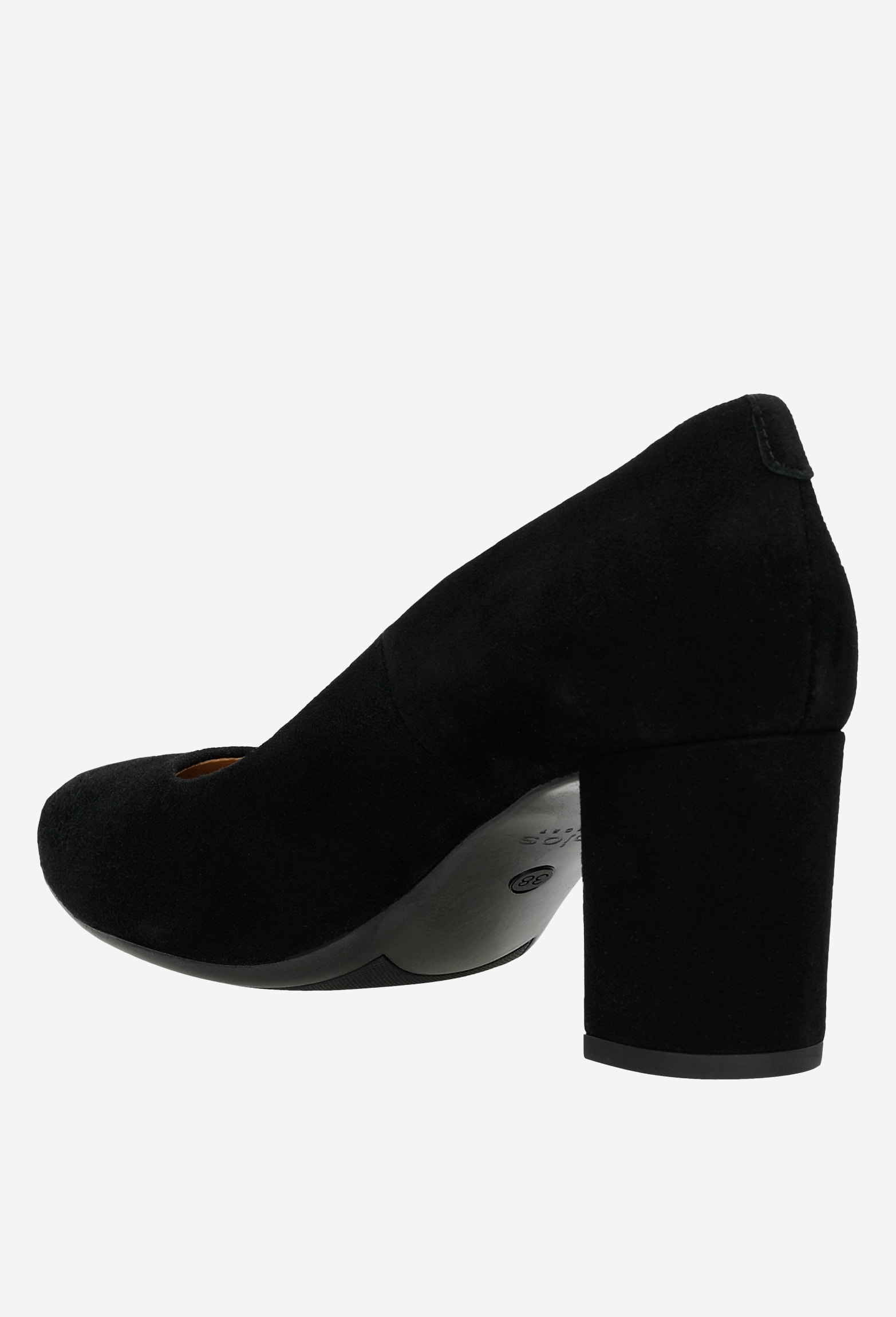 Czarne czółenka ze skóry welurowej