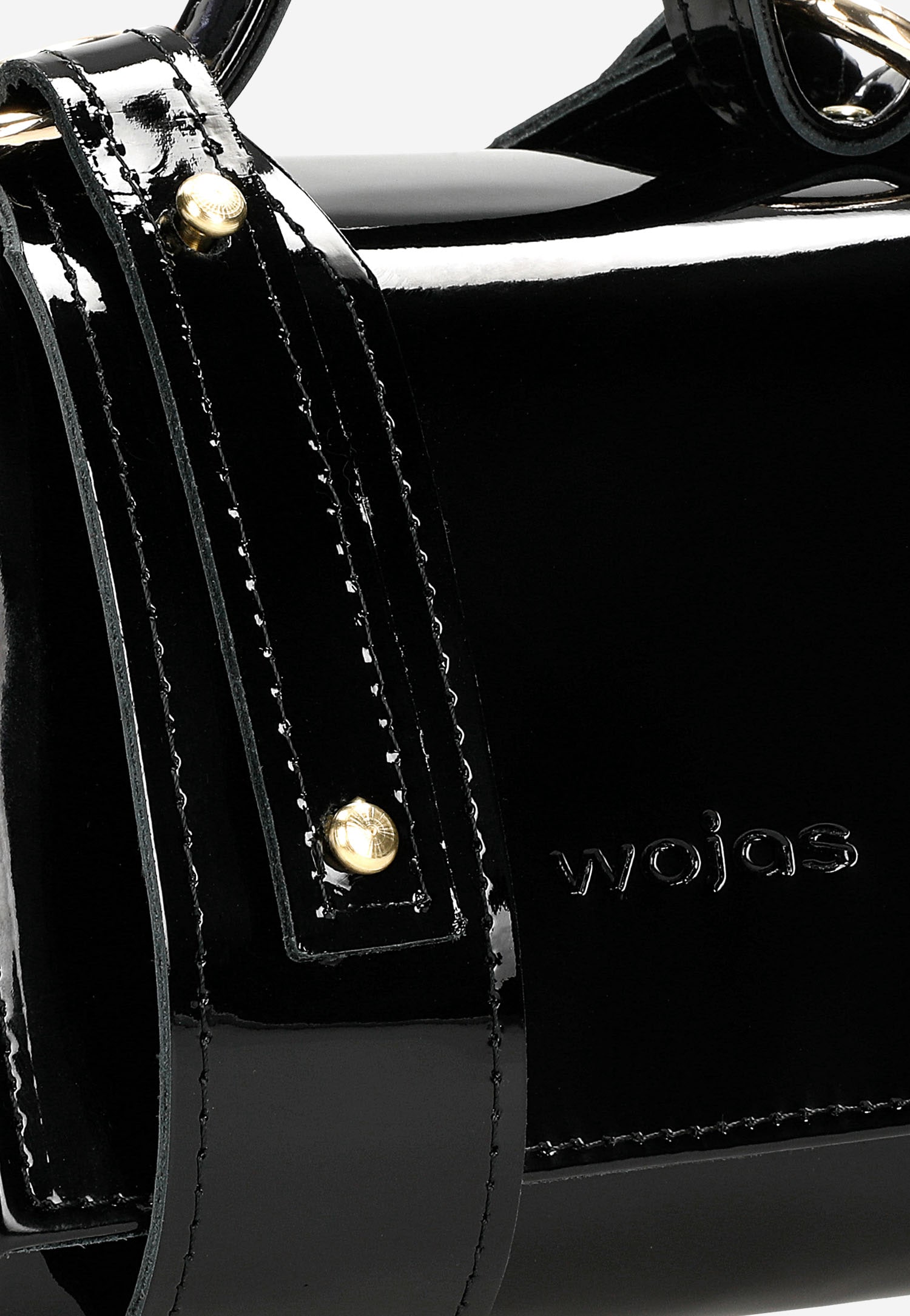 Mała czarna torebka damska z lakierowanej skóry