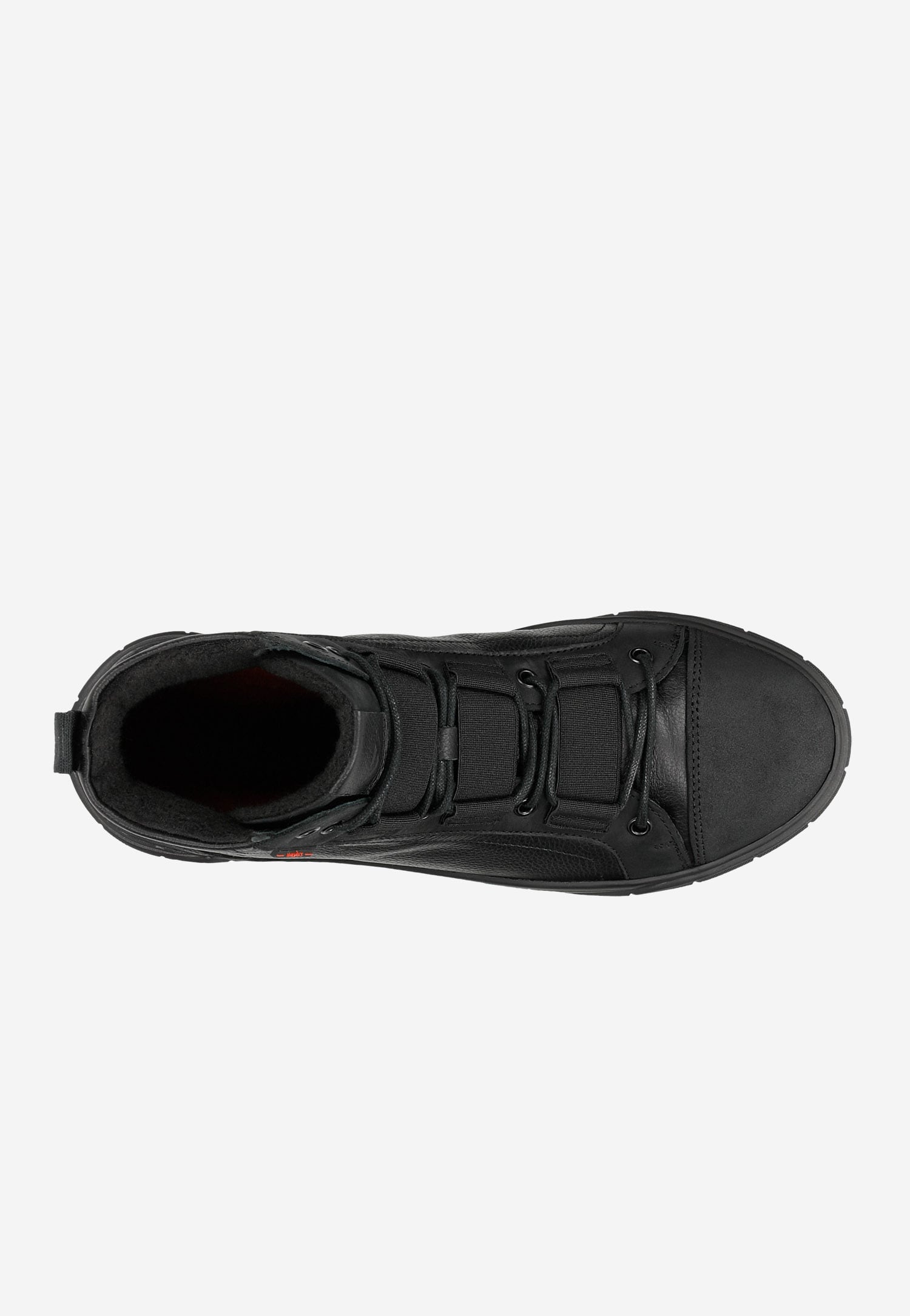 Czarne skórzane trampki męskie ponad kostkę