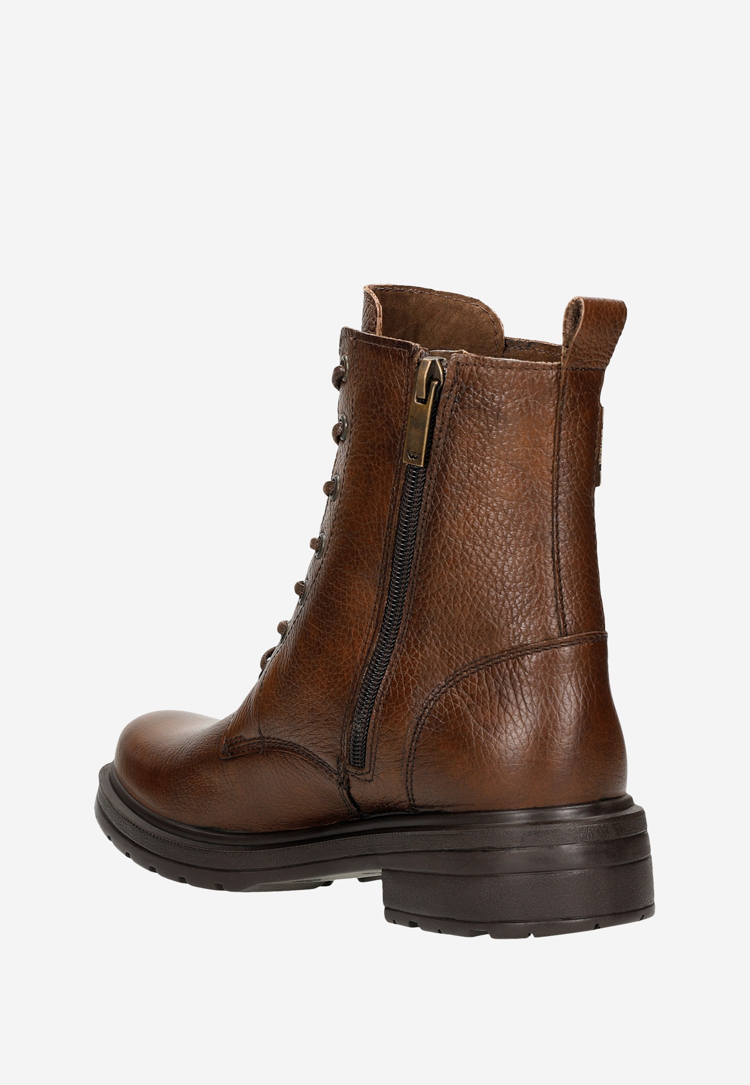 Brązowe bikery damskie ocieplane naturalną wełną