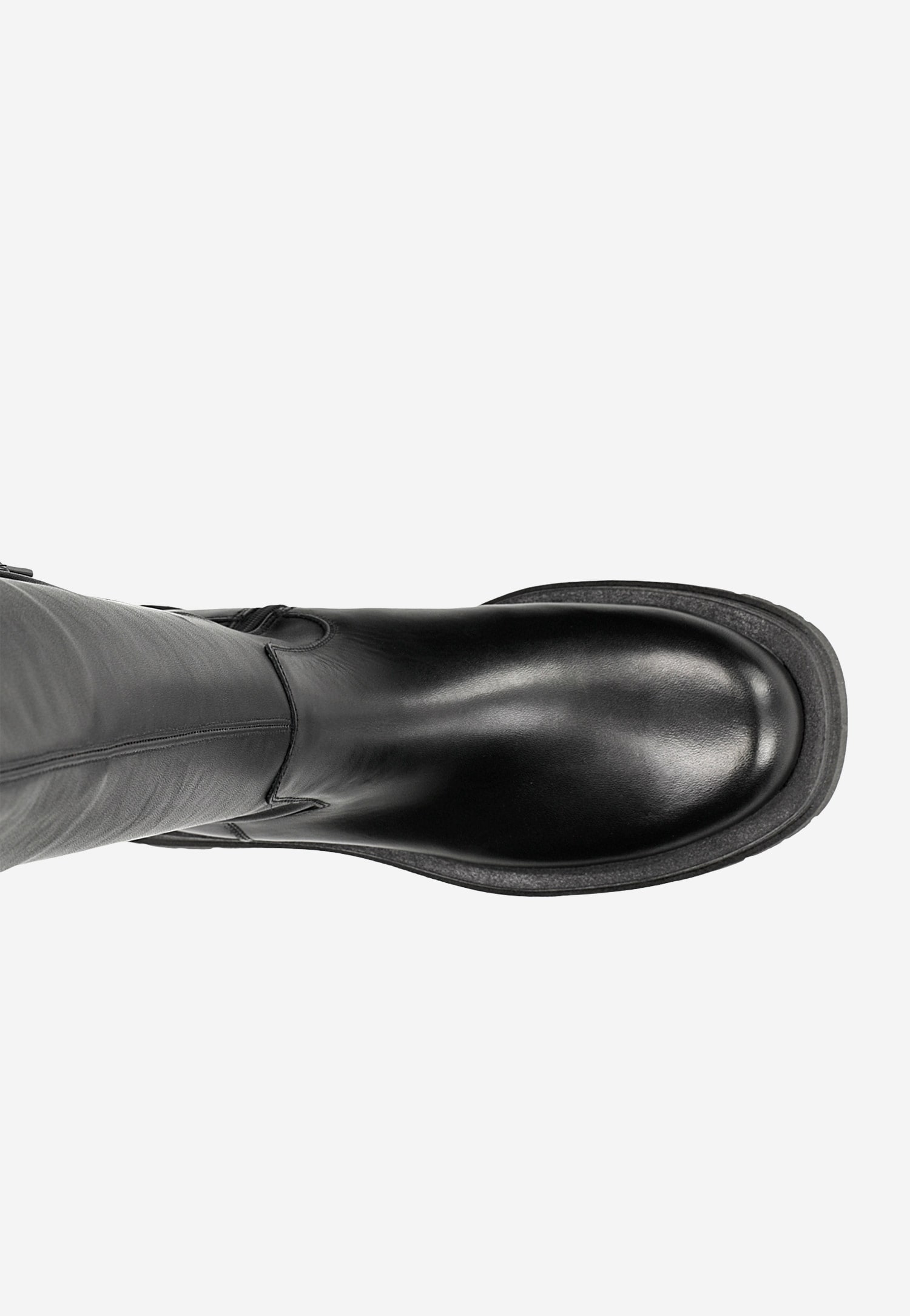 Czarne jesienne kozaki typu biker