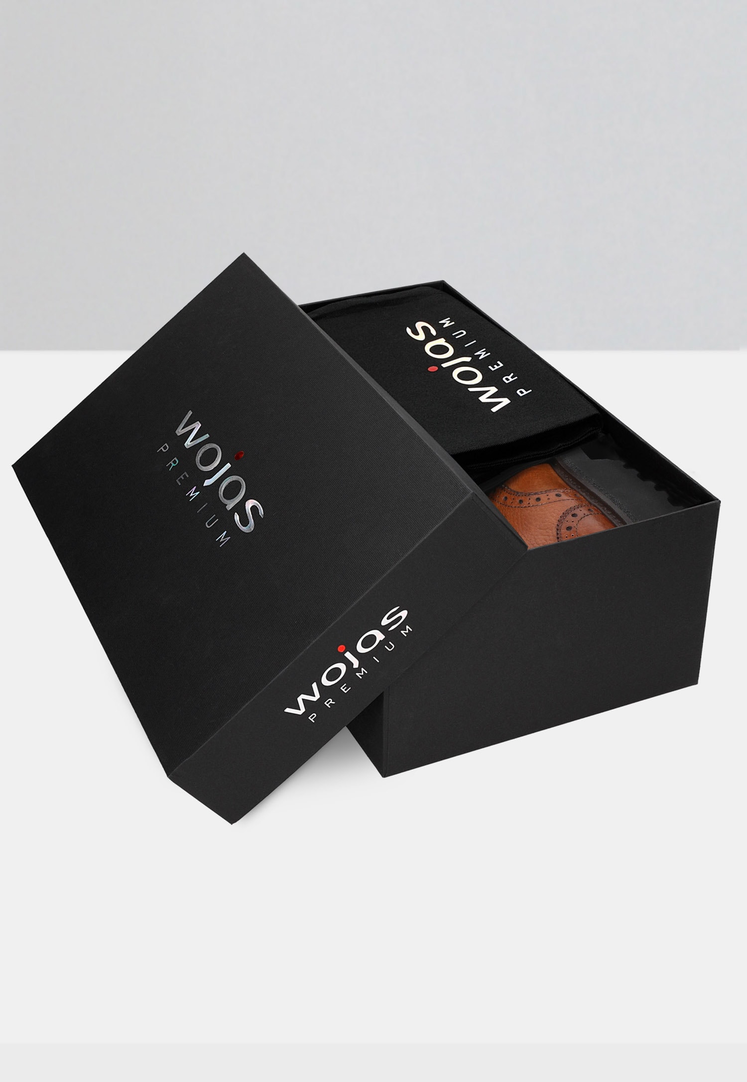 PREMIUM czarne sznurowane półbuty męskie ze skóry licowej