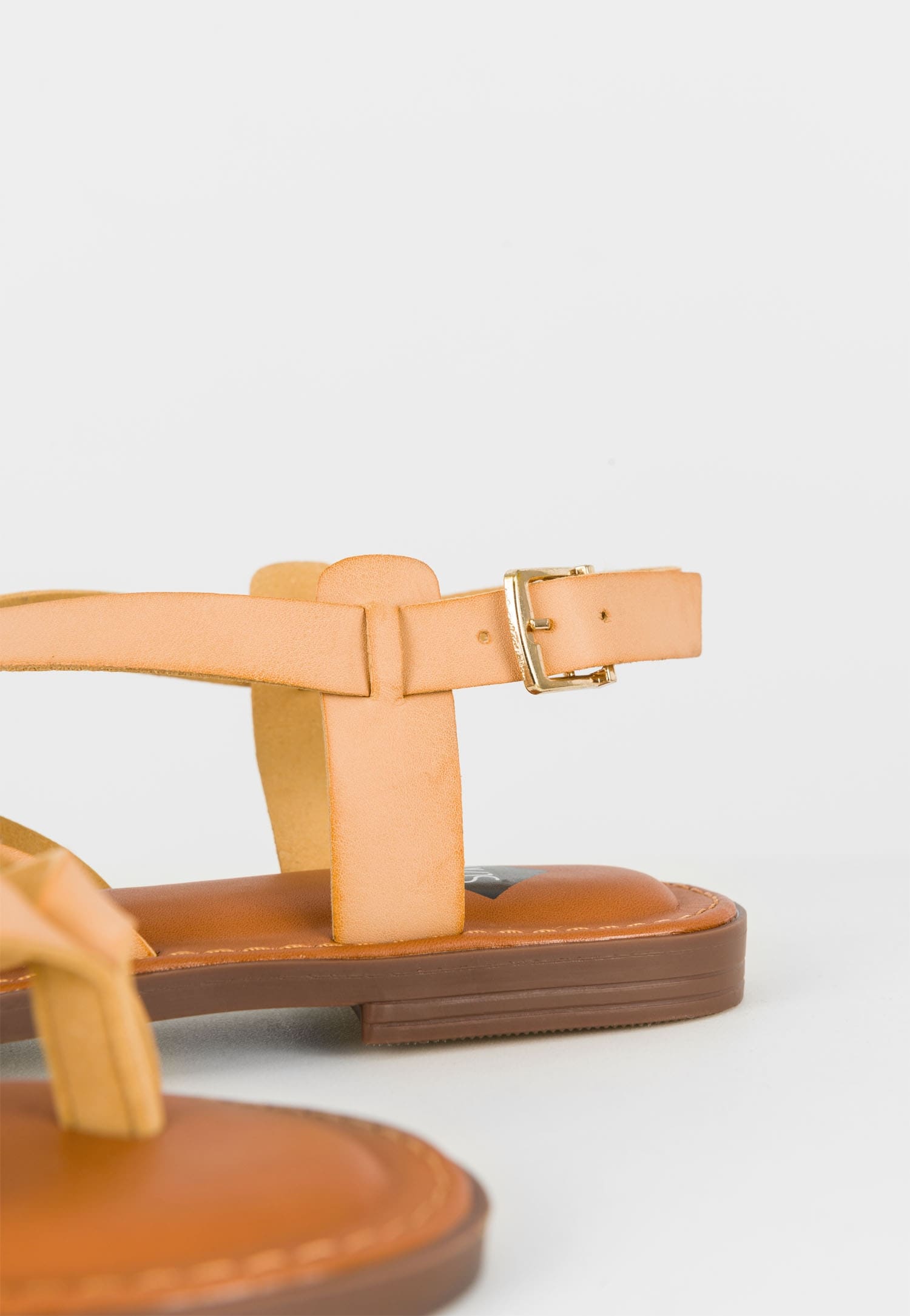 WJS beżowe sandały damskie na płaskiej podeszwie