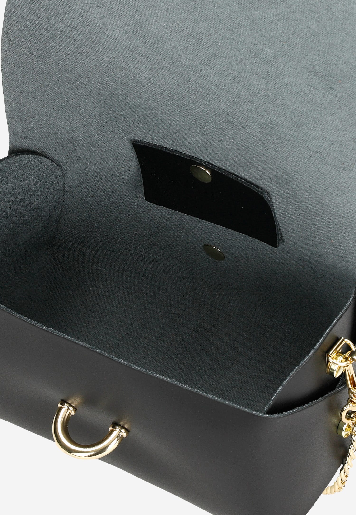 Mała czarna wizytowa torebka damska ze skóry licowej