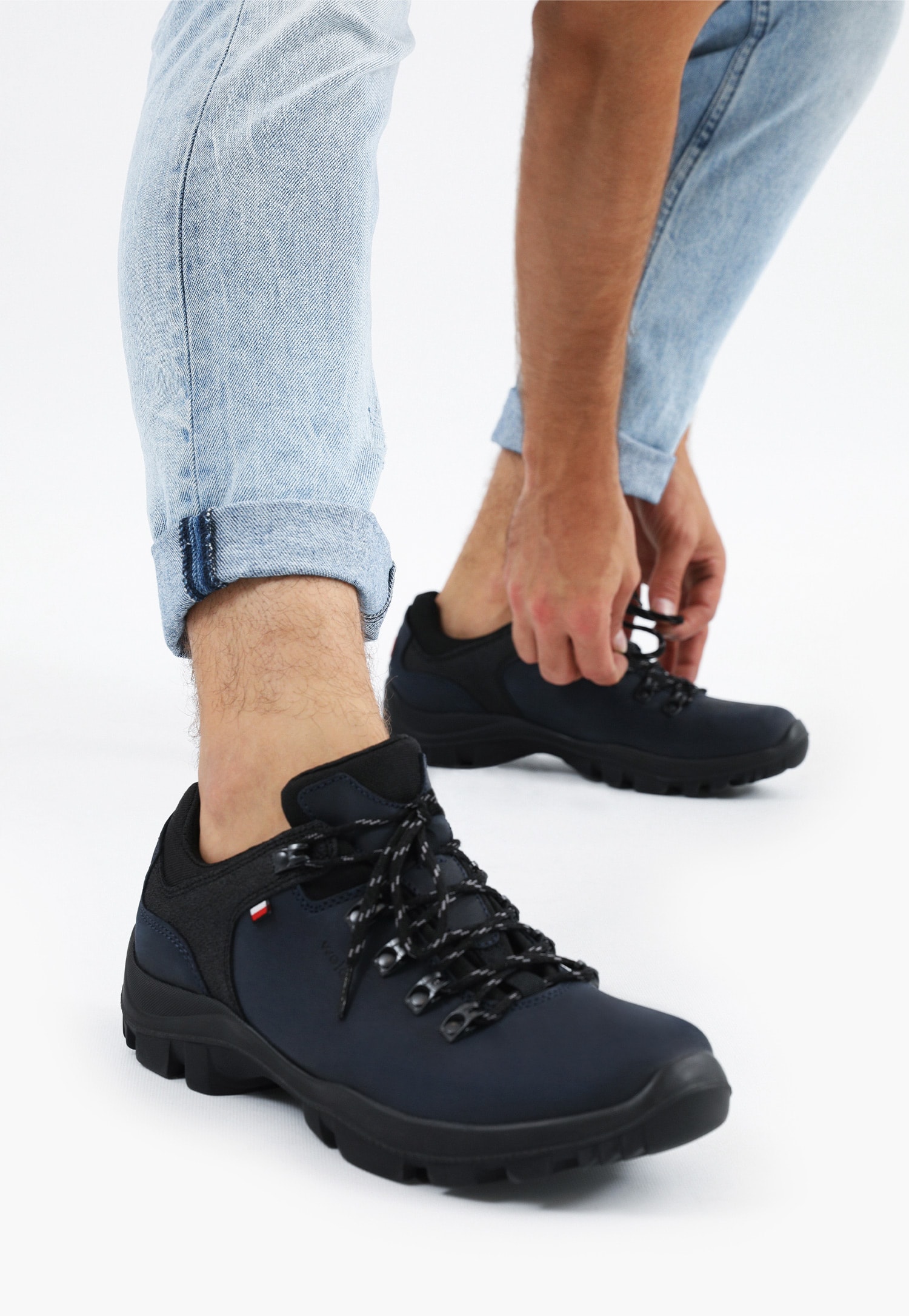 Brązowe trzewiki męskie trekkingowe