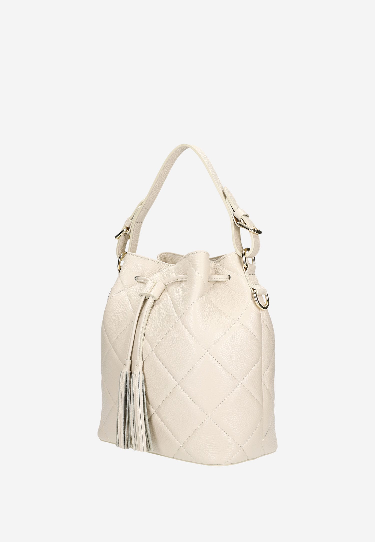 Torebka damska pikowana w kolorze beżowym