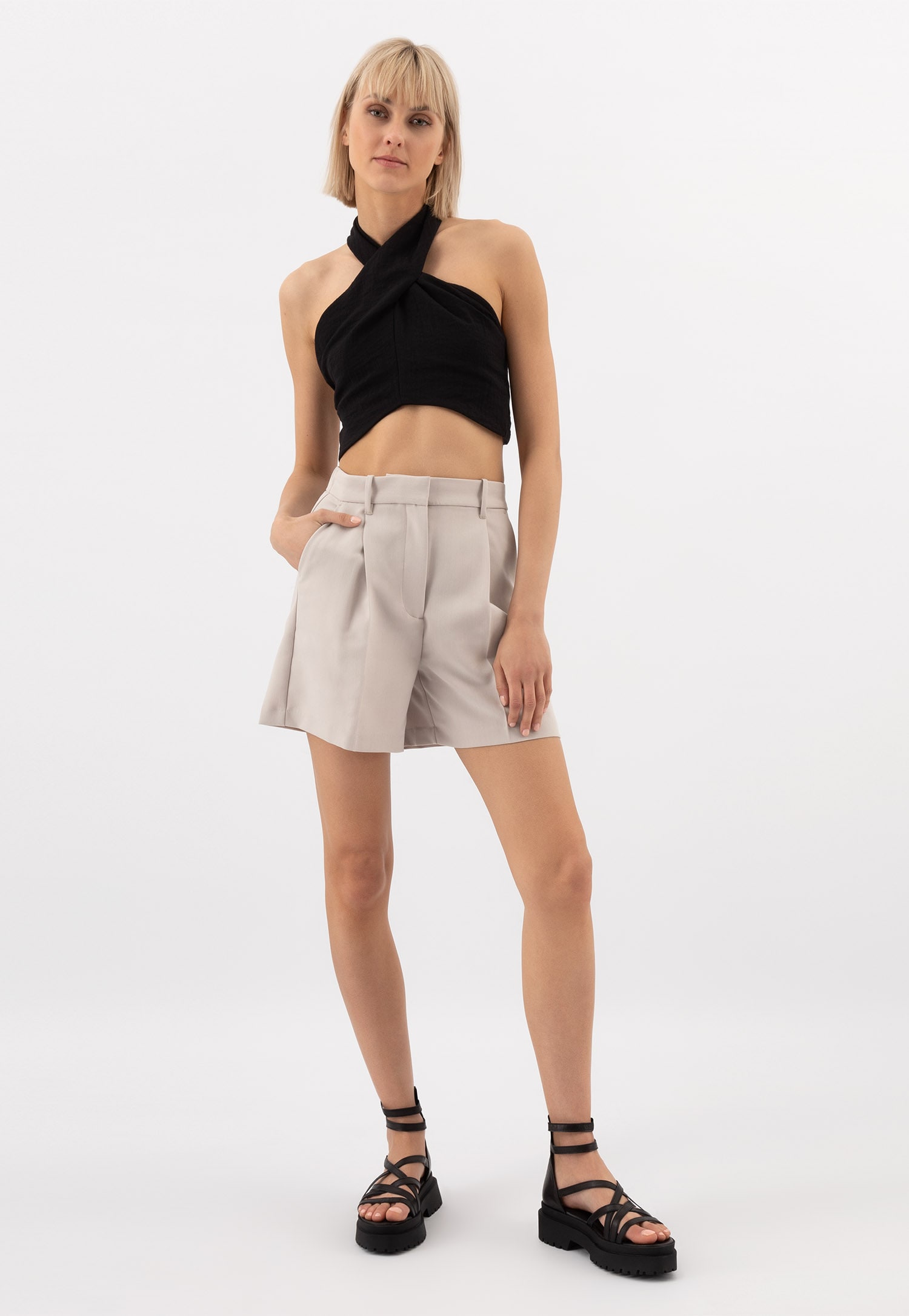 Czarne sandały damskie na platformie