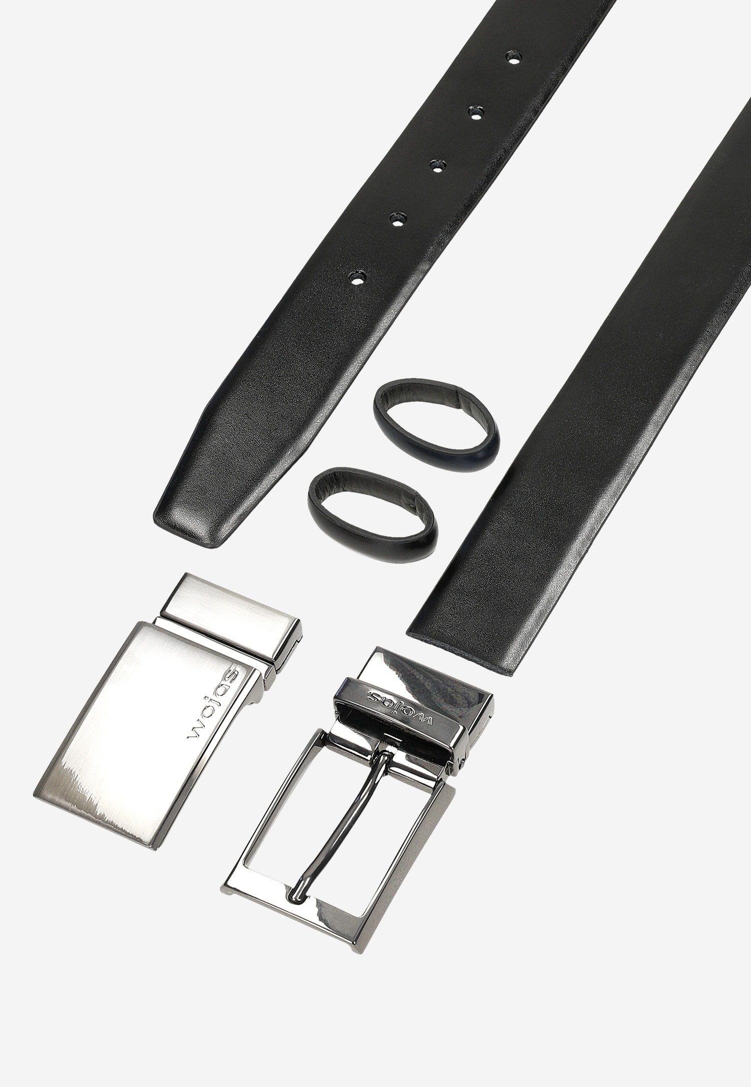 Czarno-granatowy zestaw prezentowy z dwustronnym paskiem