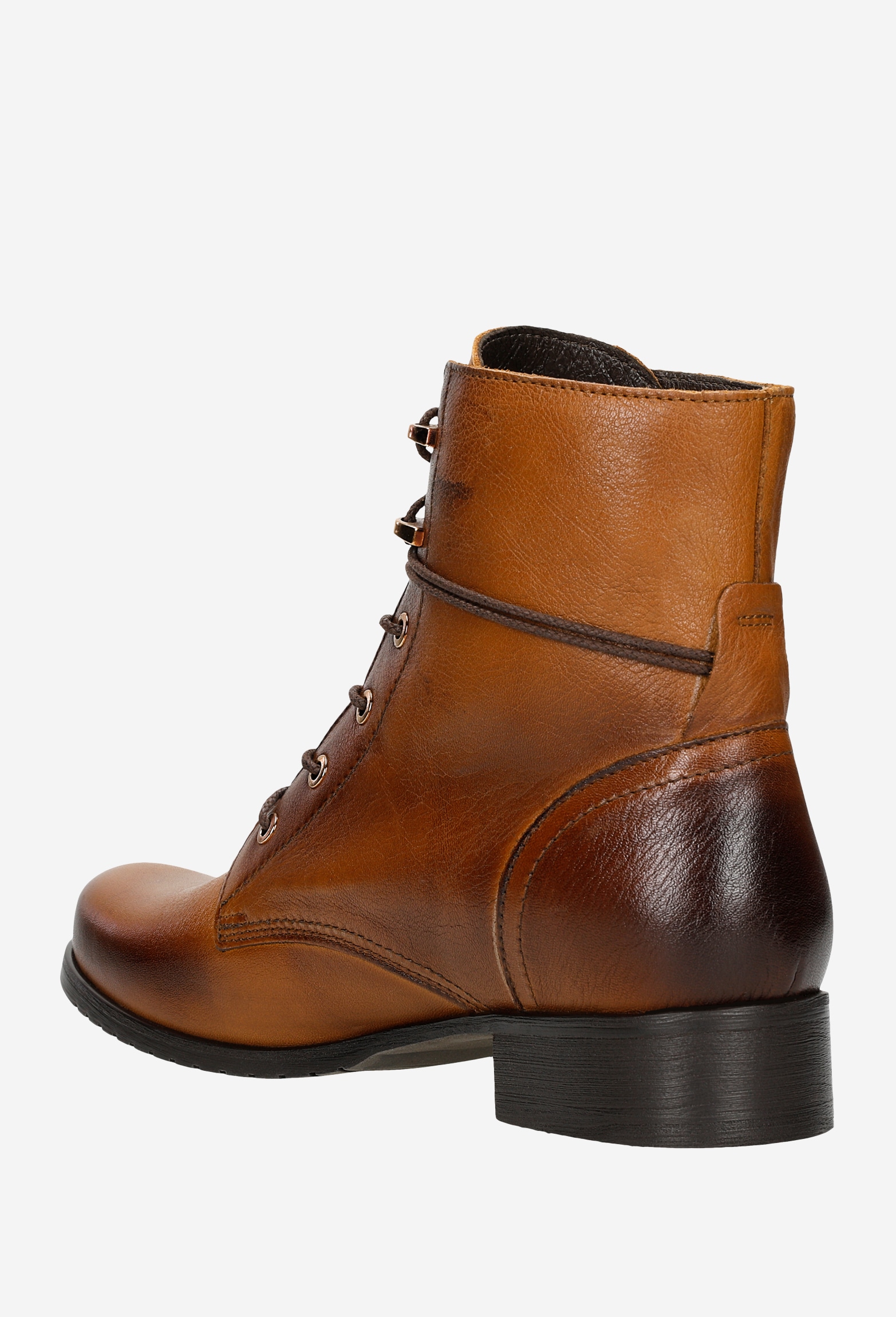 Jasnobrązowe trzewiki damskie sznurowane