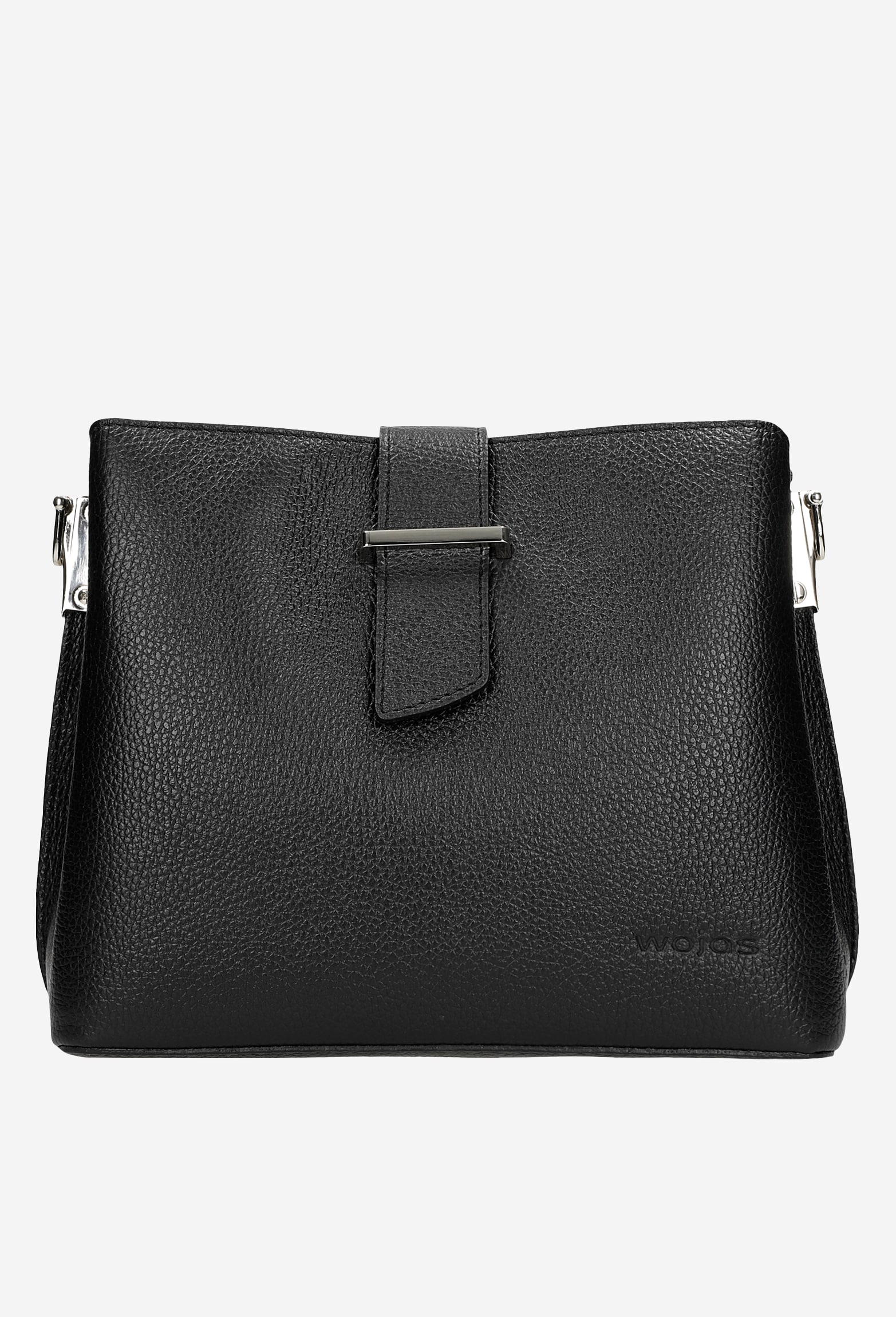 Czarny kuferek damski ze skóry licowej