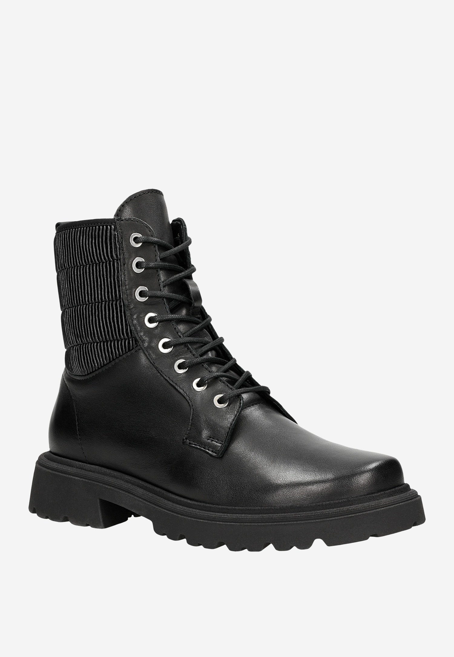 Czarne bikery damskie ze skóry licowej