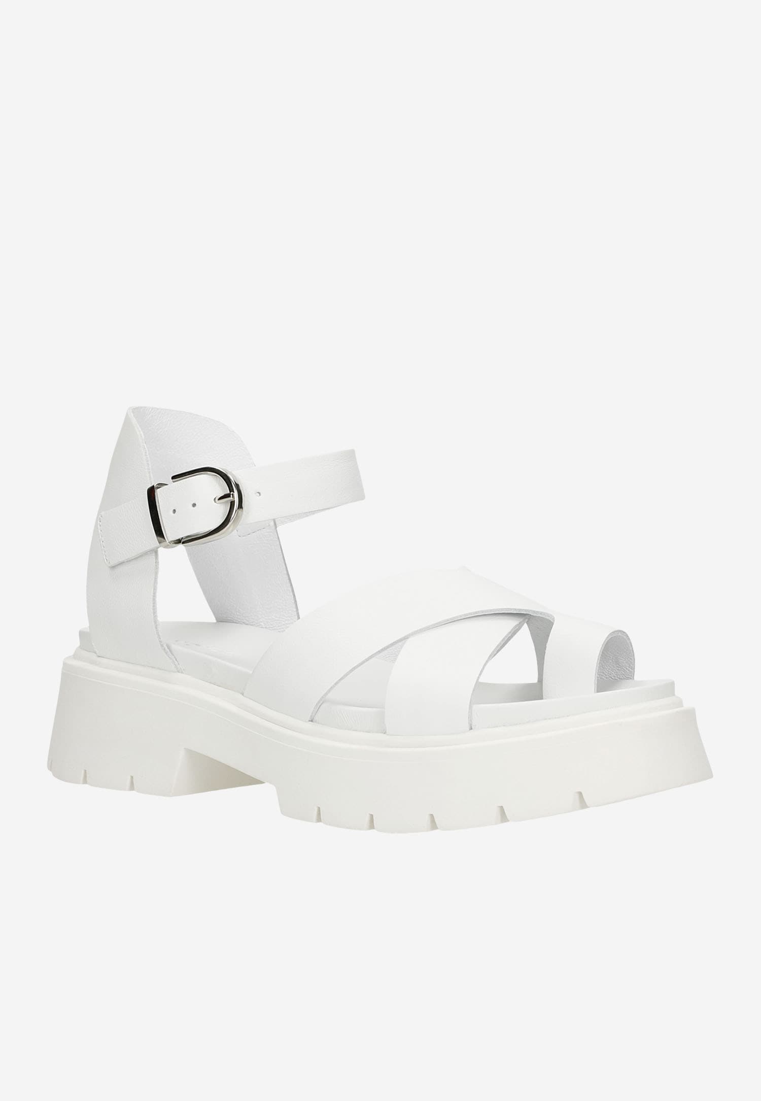 Czarne masywne sandały damskie z szerokimi paskami