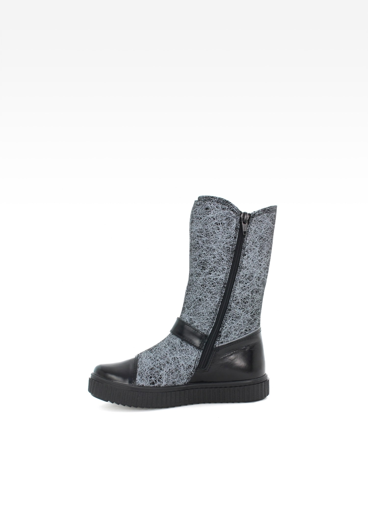 Kozaki ocieplane BARTEK W-64413W/87K, dla dziewcząt, czarno-szary